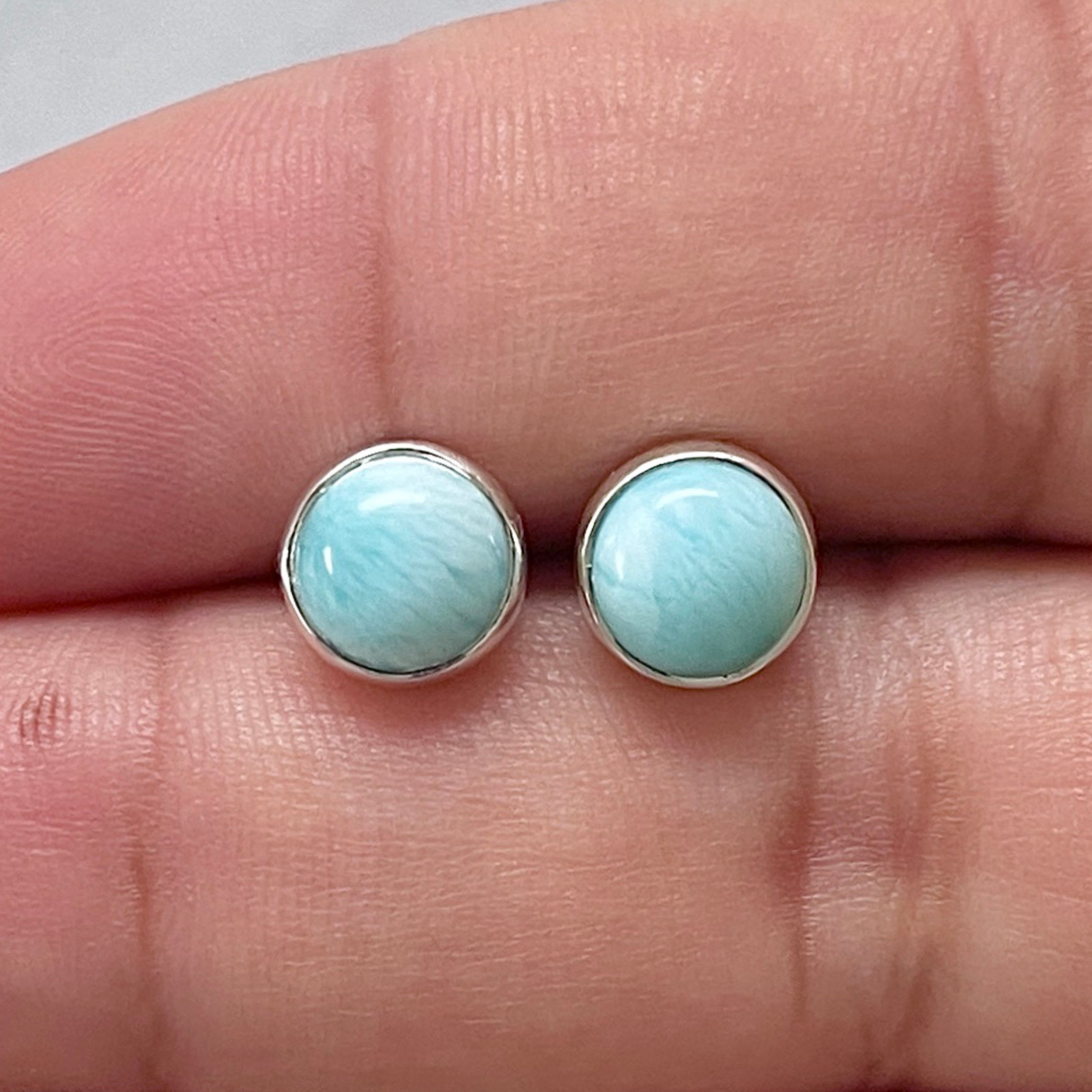 Larimar Stud Earring-(LAR-E-2900.)