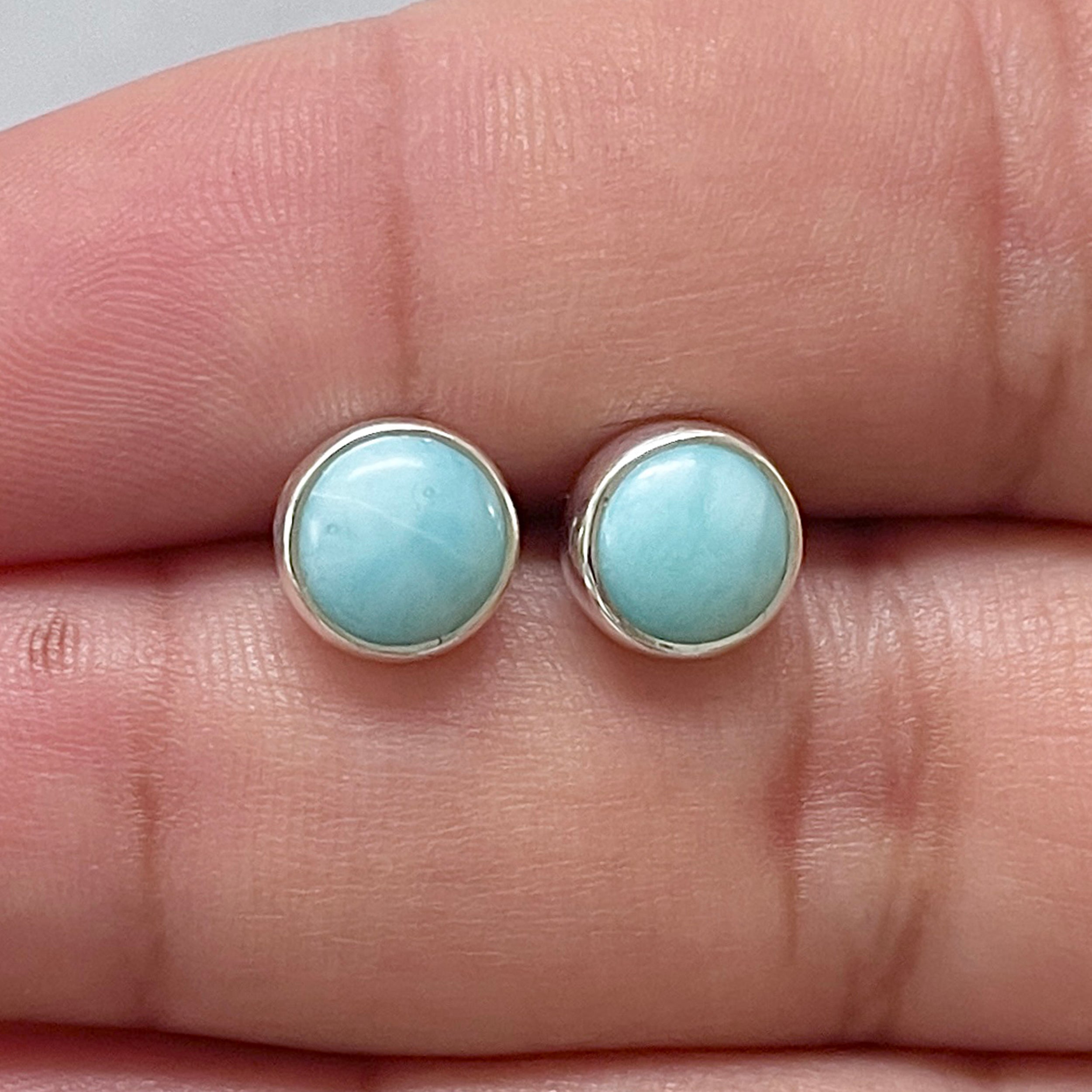 Larimar Stud Earring-(LAR-E-2901.)