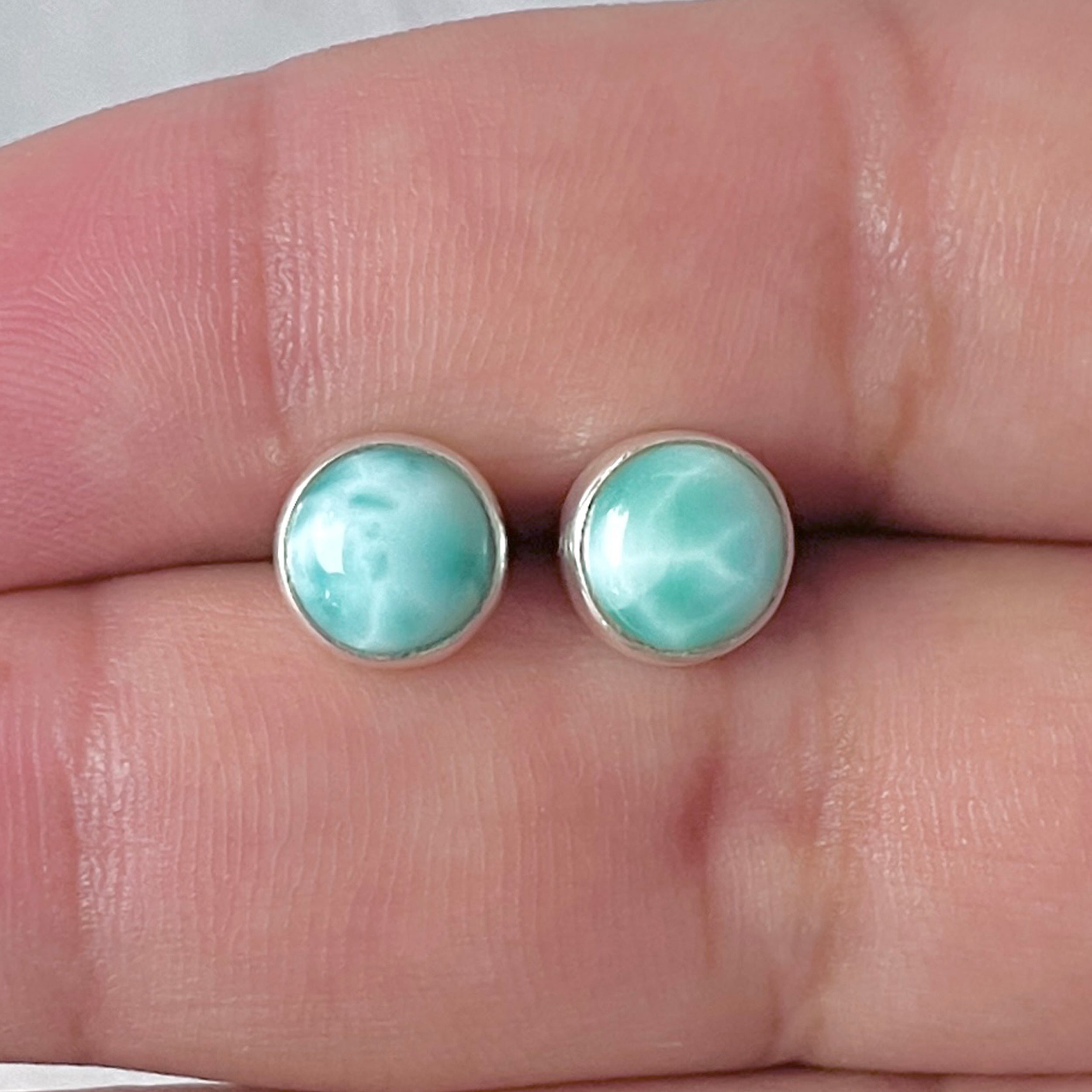 Larimar Stud Earring-(LAR-E-2902.)