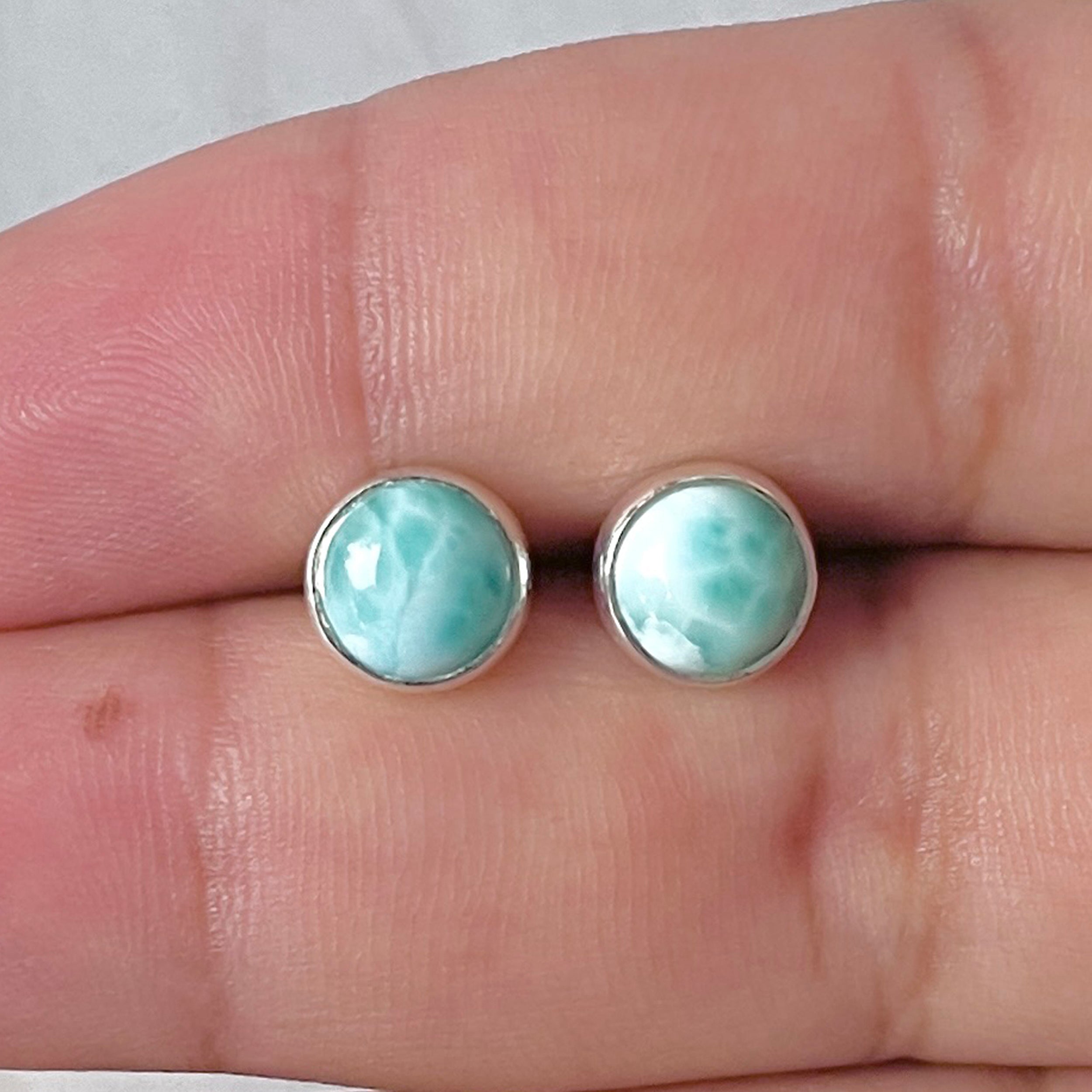 Larimar Stud Earring-(LAR-E-2903.)