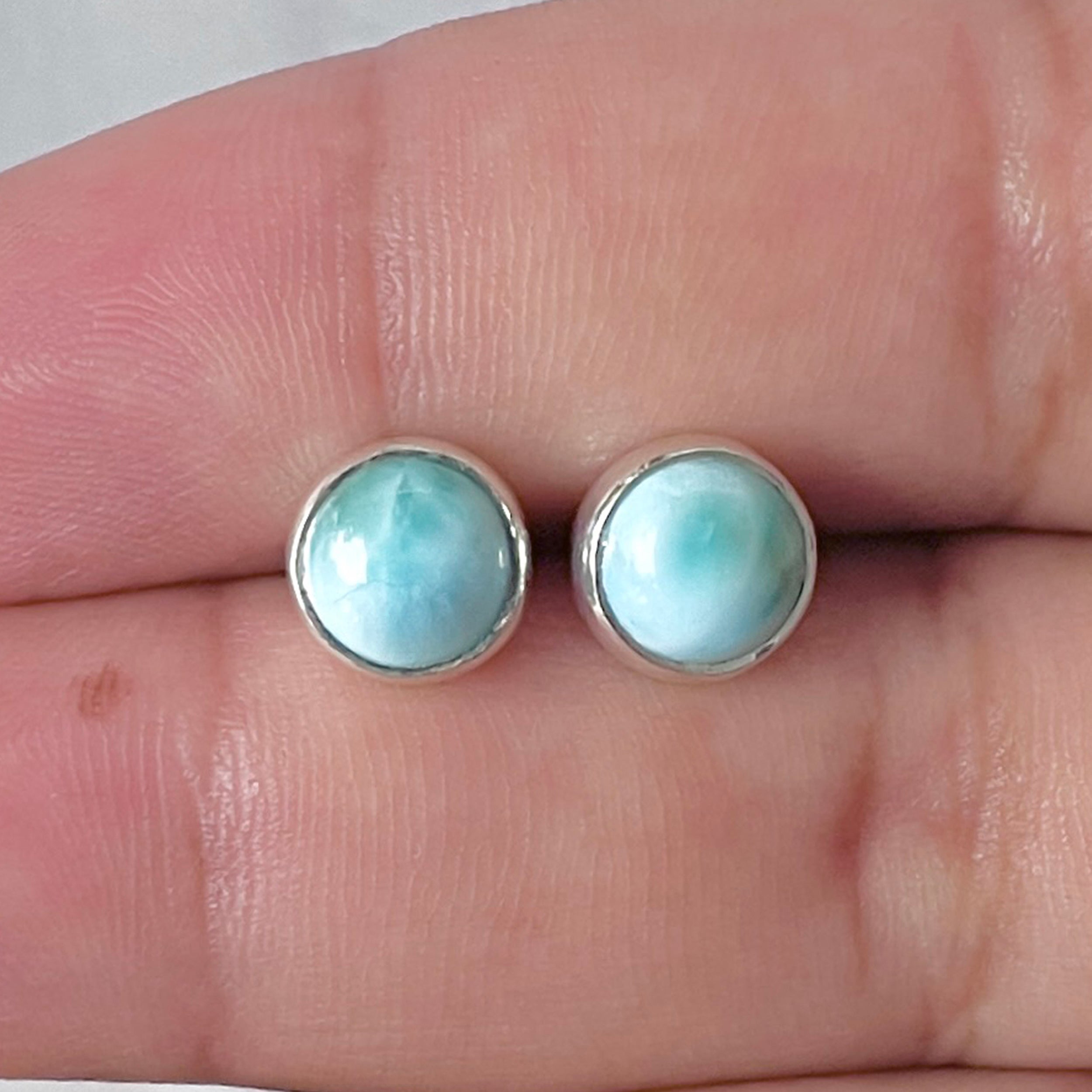 Larimar Stud Earring-(LAR-E-2904.)
