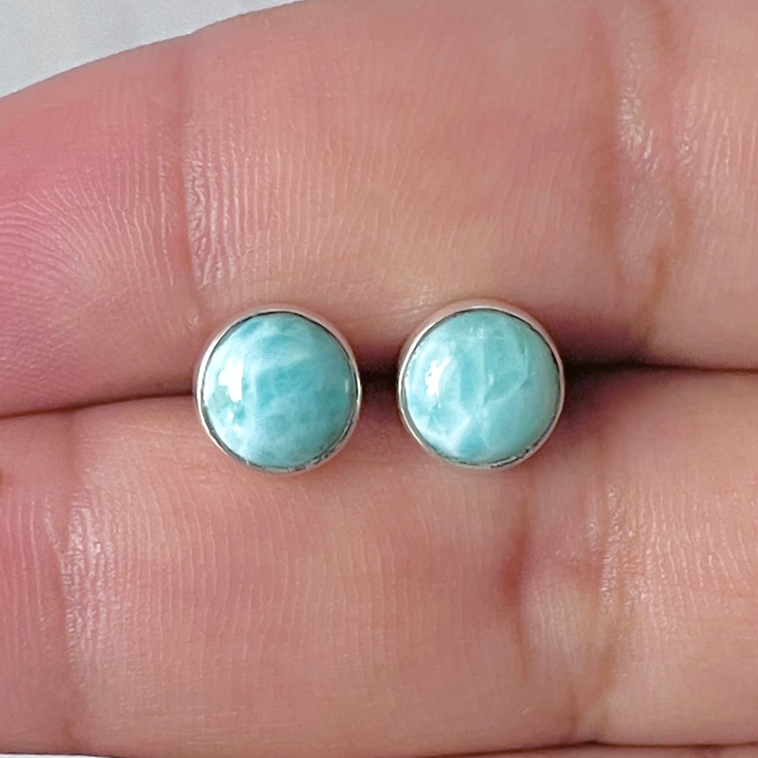 Larimar Stud Earring-(LAR-E-2905.)