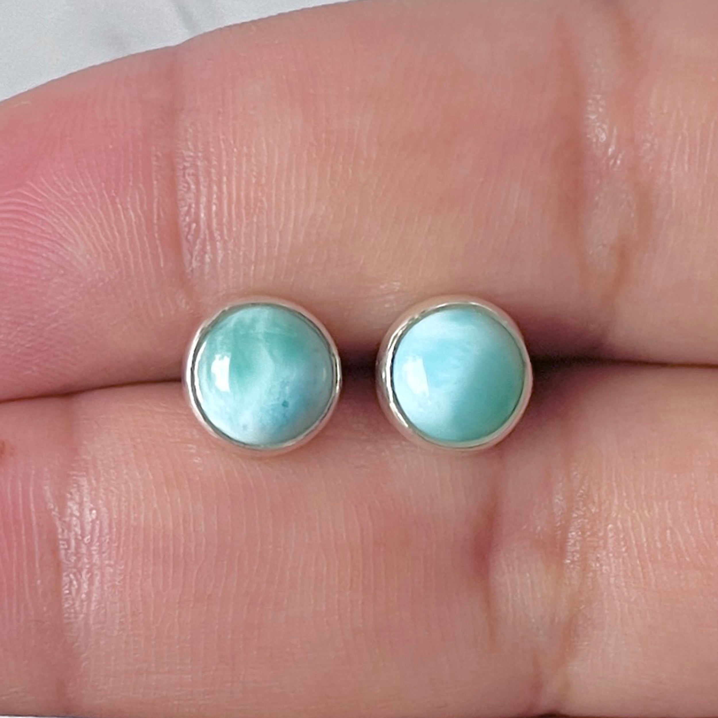 Larimar Stud Earring-(LAR-E-2906.)