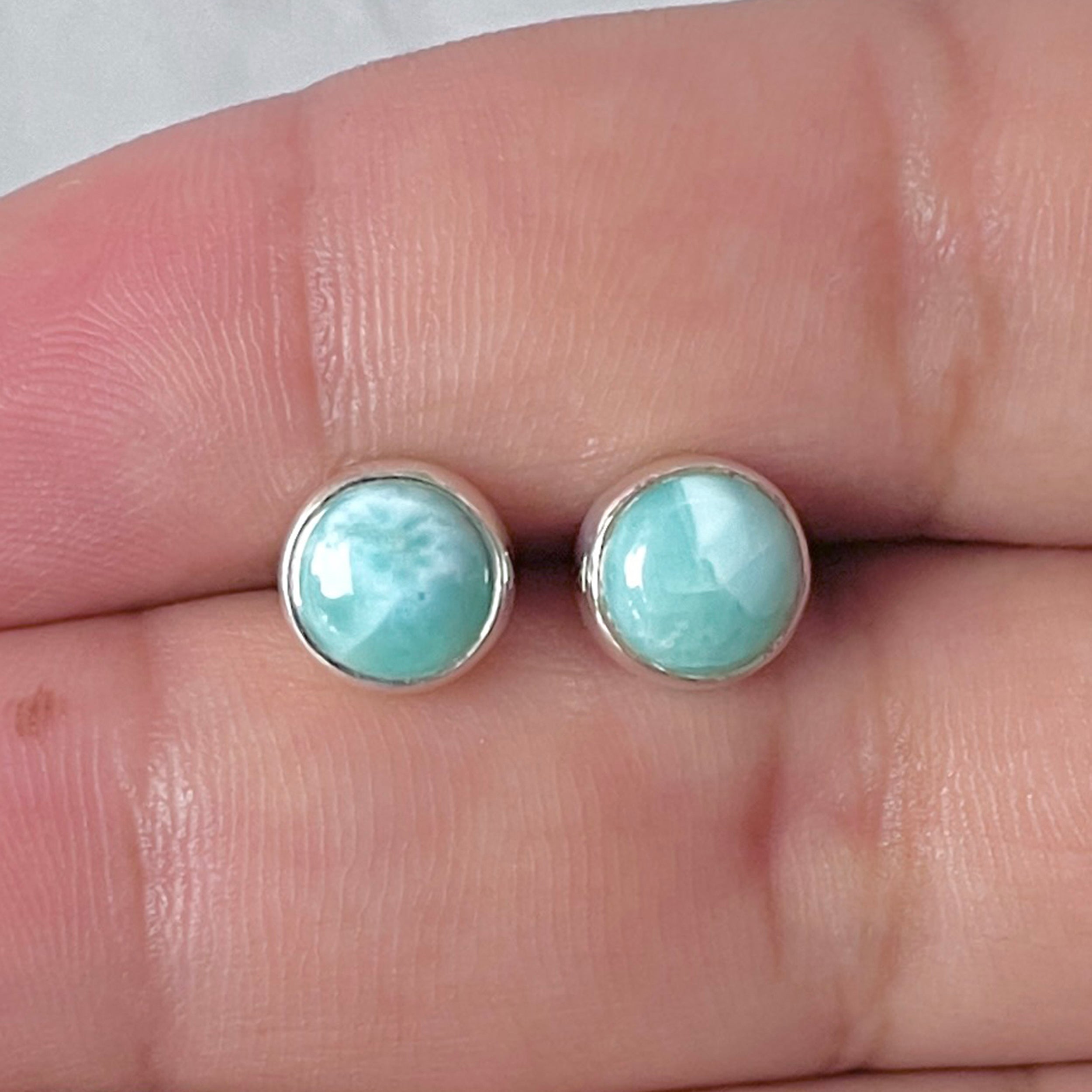 Larimar Stud Earring-(LAR-E-2907.)