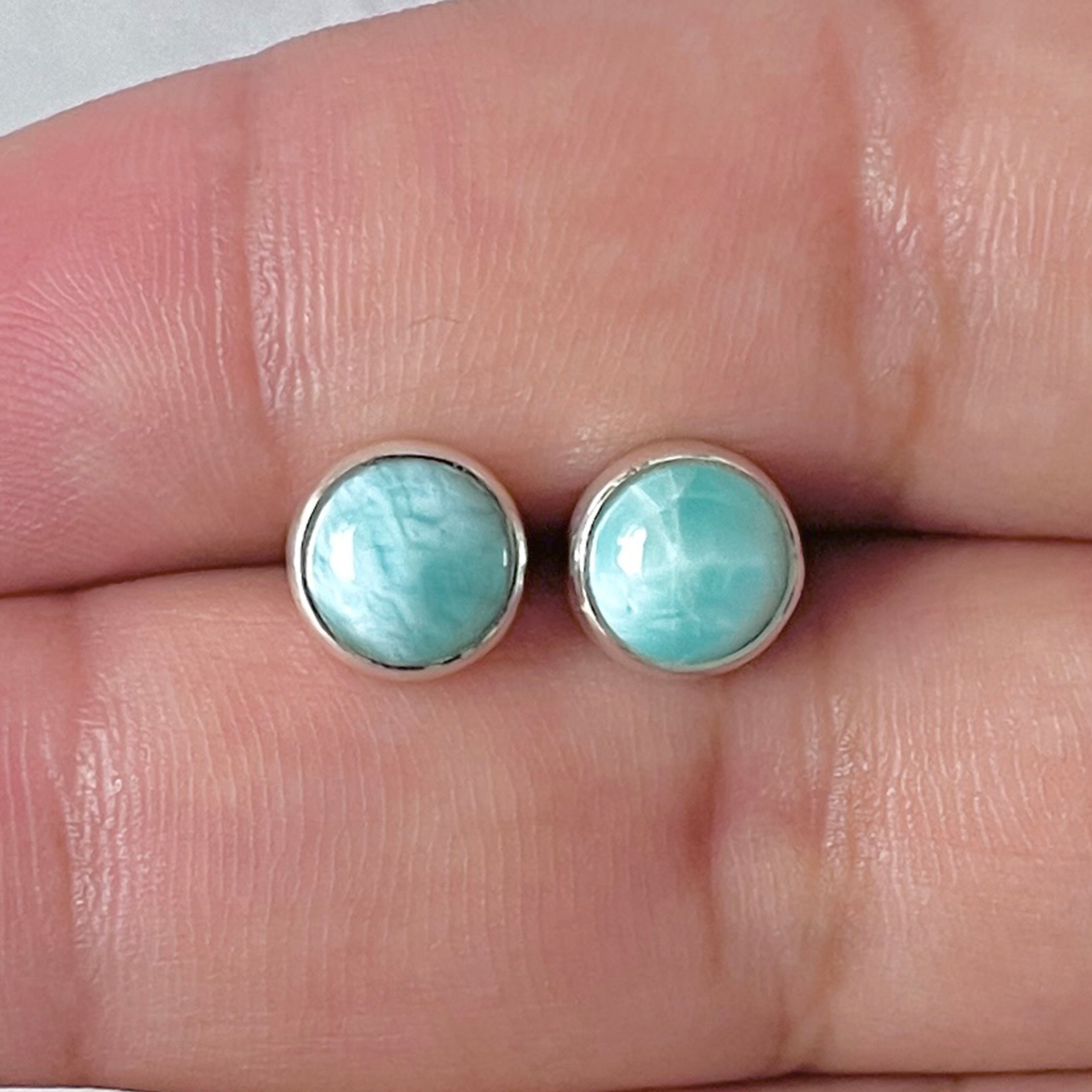 Larimar Stud Earring-(LAR-E-2908.)