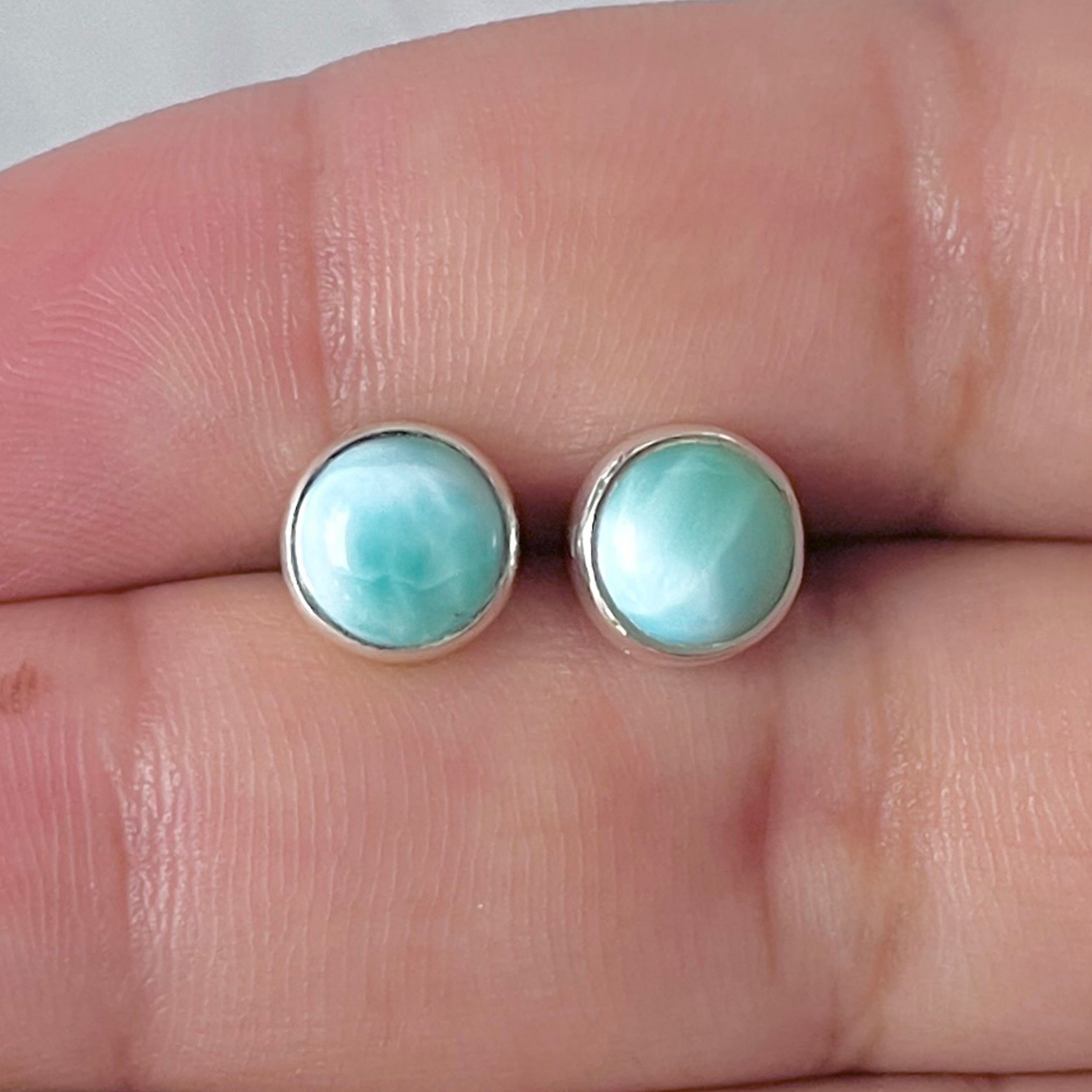 Larimar Stud Earring-(LAR-E-2909.)