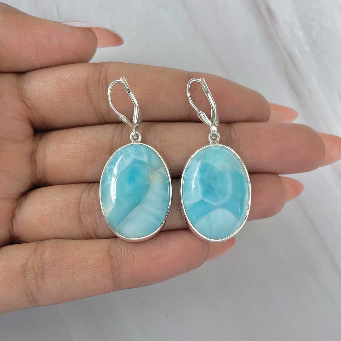 Larimar Earring-(LAR-E-291.)