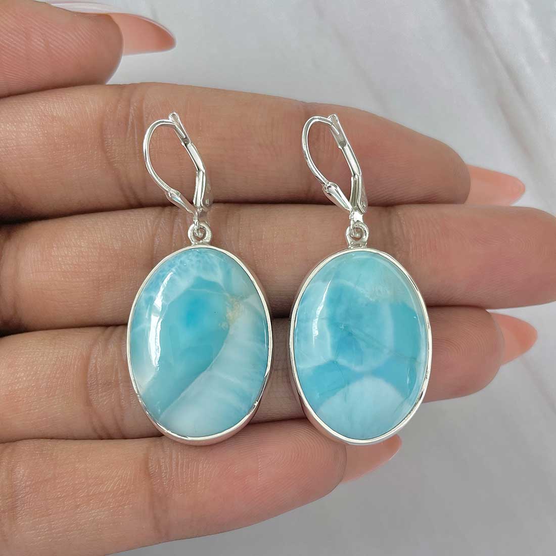 Larimar Earring-(LAR-E-291.)