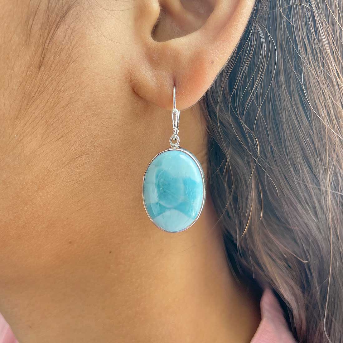 Larimar Earring-(LAR-E-291.)