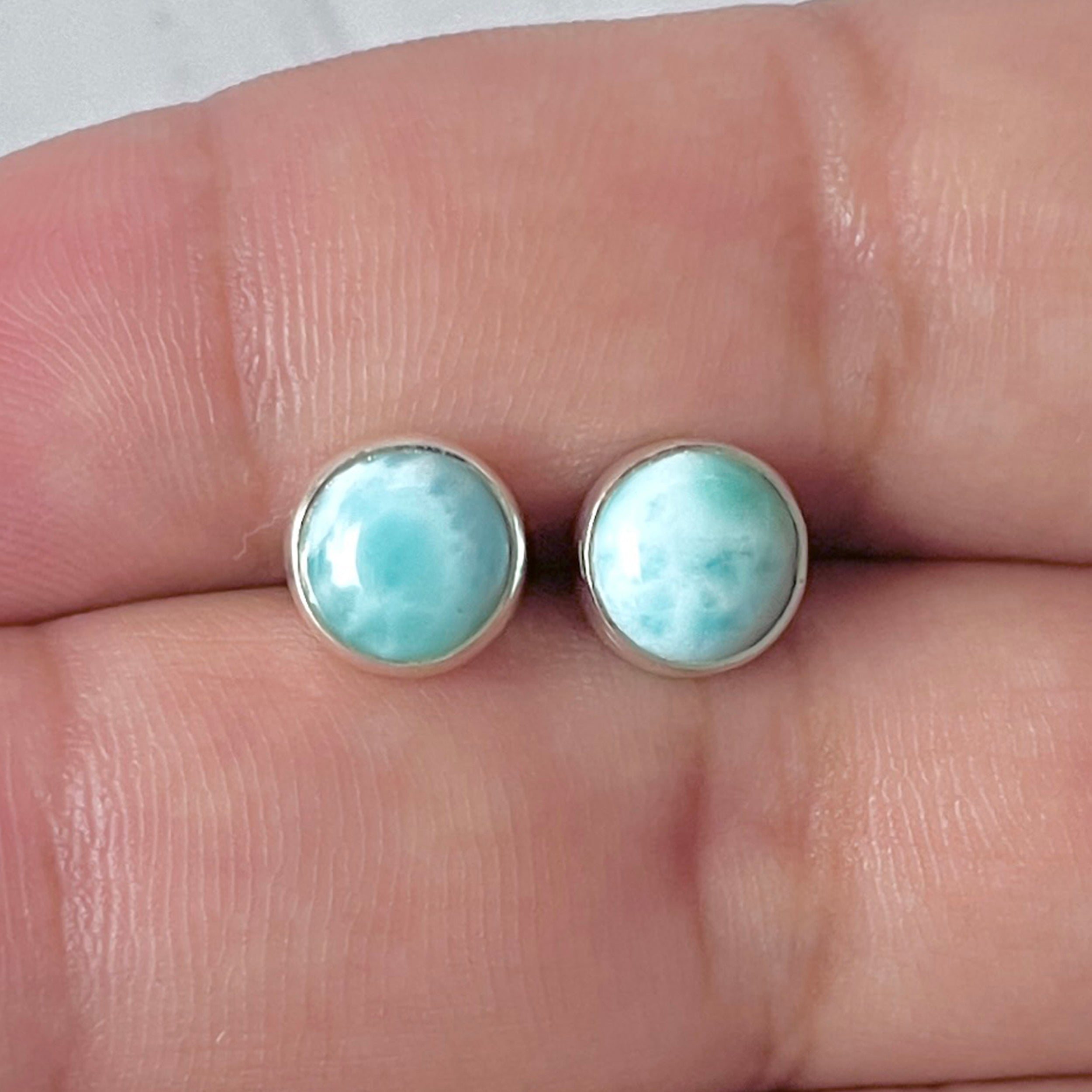Larimar Stud Earring-(LAR-E-2910.)