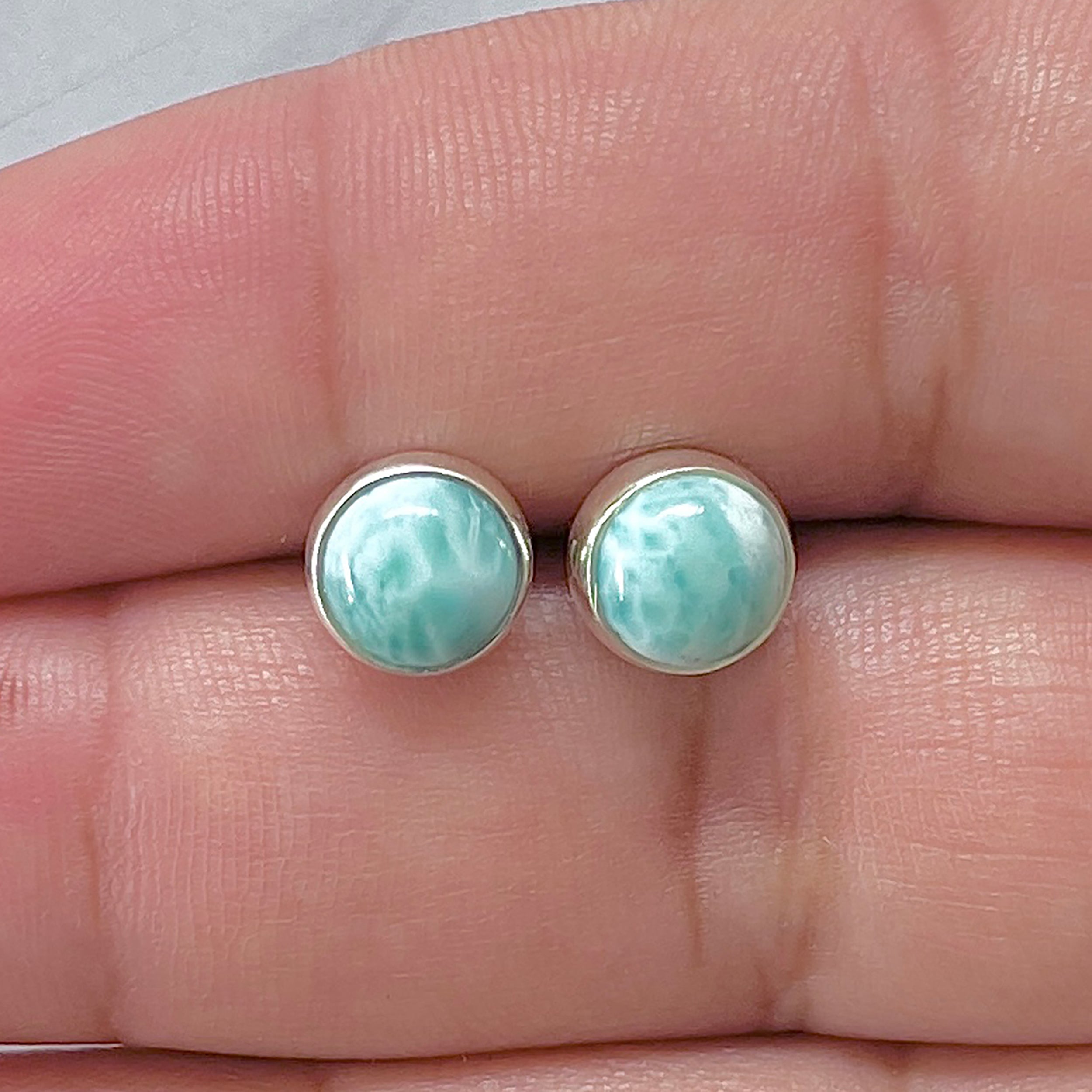 Larimar Stud Earring-(LAR-E-2912.)