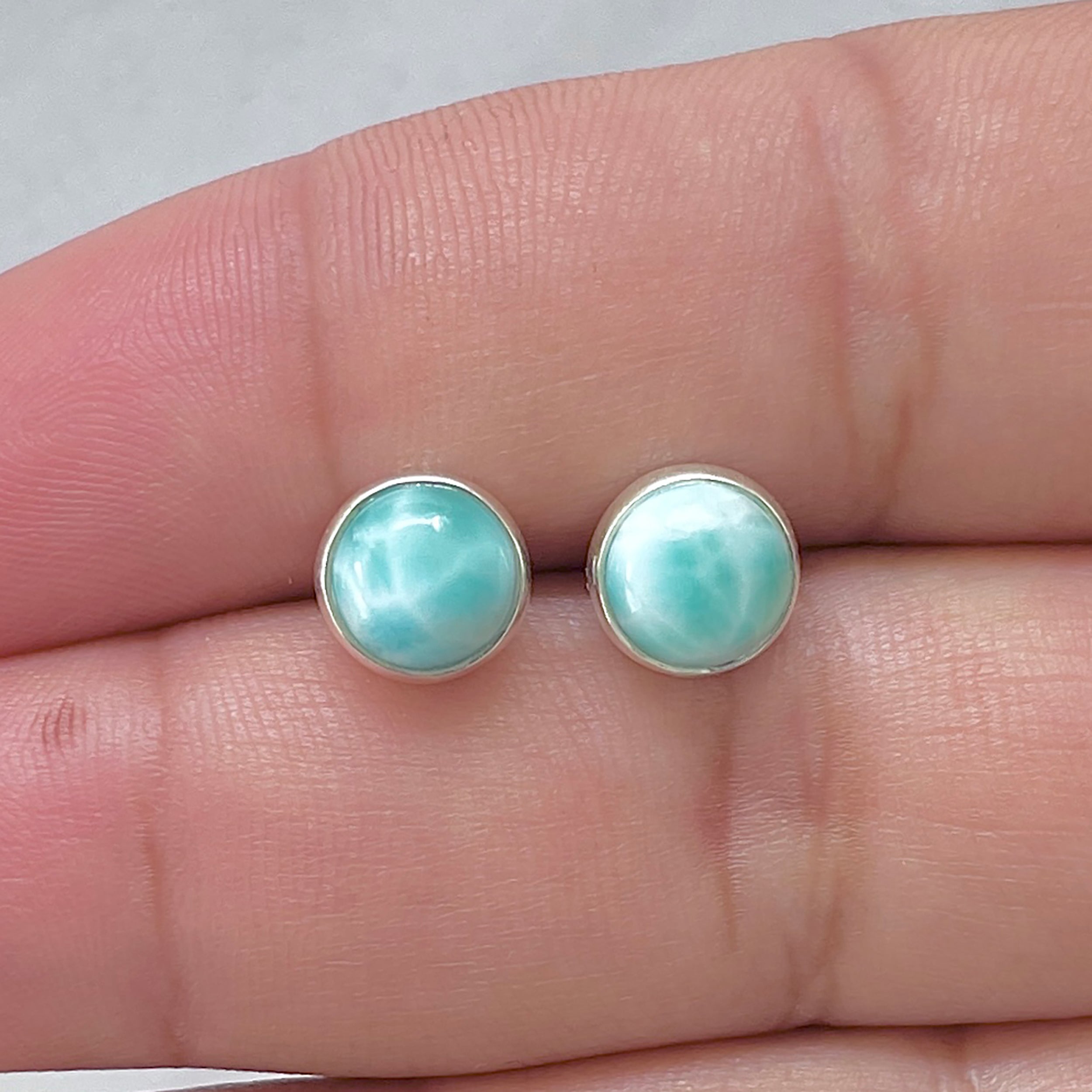 Larimar Stud Earring-(LAR-E-2913.)