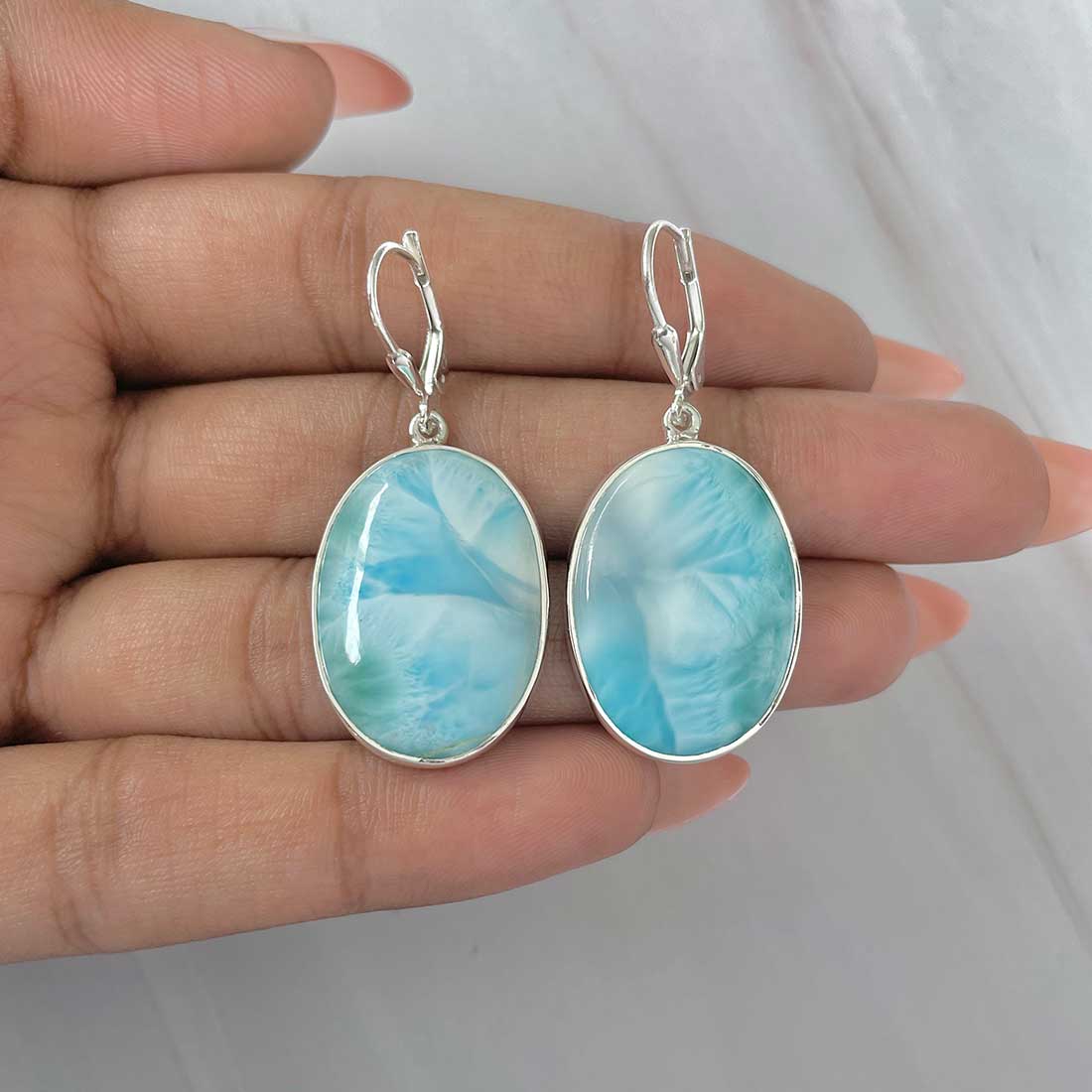 Larimar Earring-(LAR-E-292.)