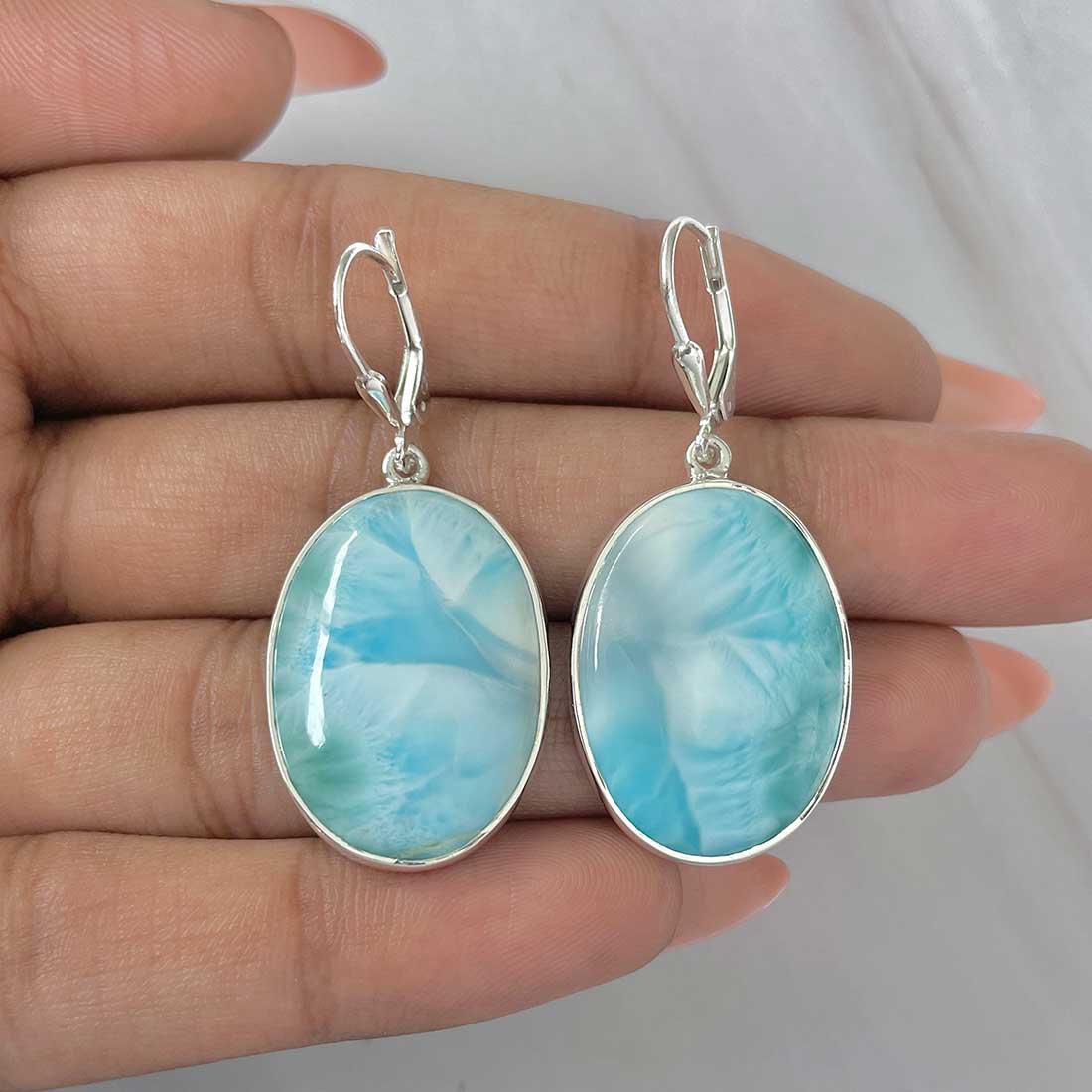 Larimar Earring-(LAR-E-292.)