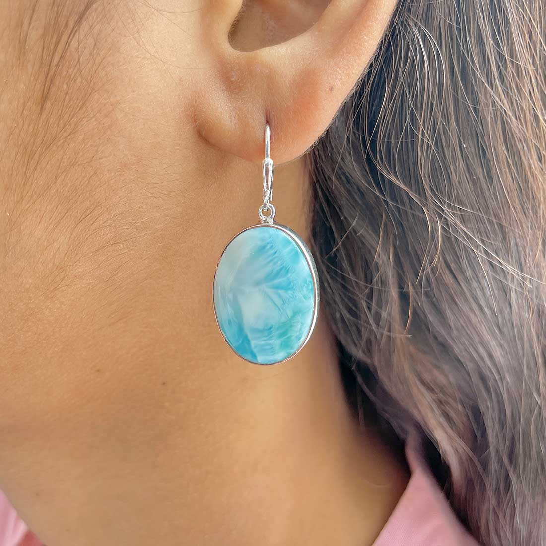Larimar Earring-(LAR-E-292.)