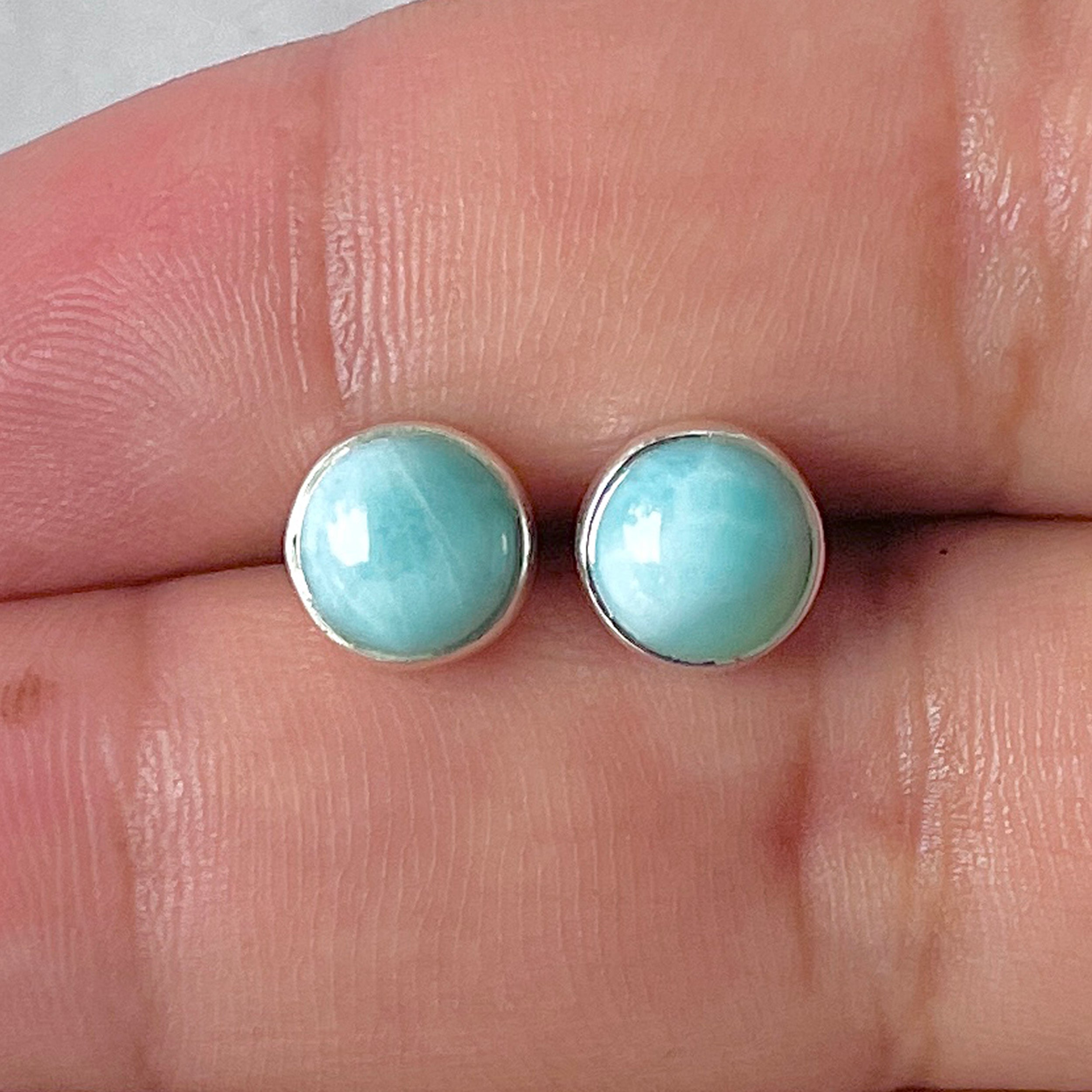 Larimar Stud Earring-(LAR-E-2922.)