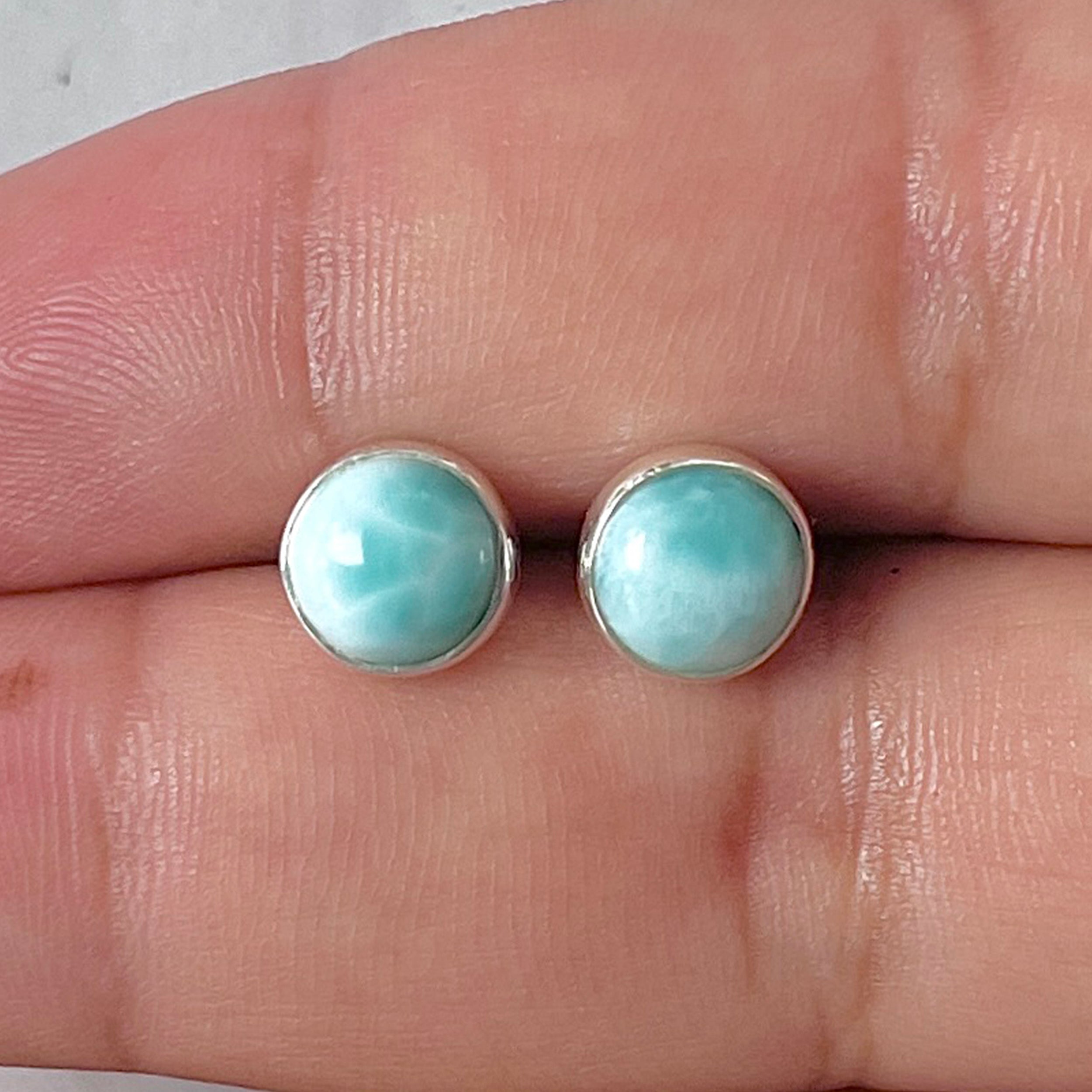 Larimar Stud Earring-(LAR-E-2923.)