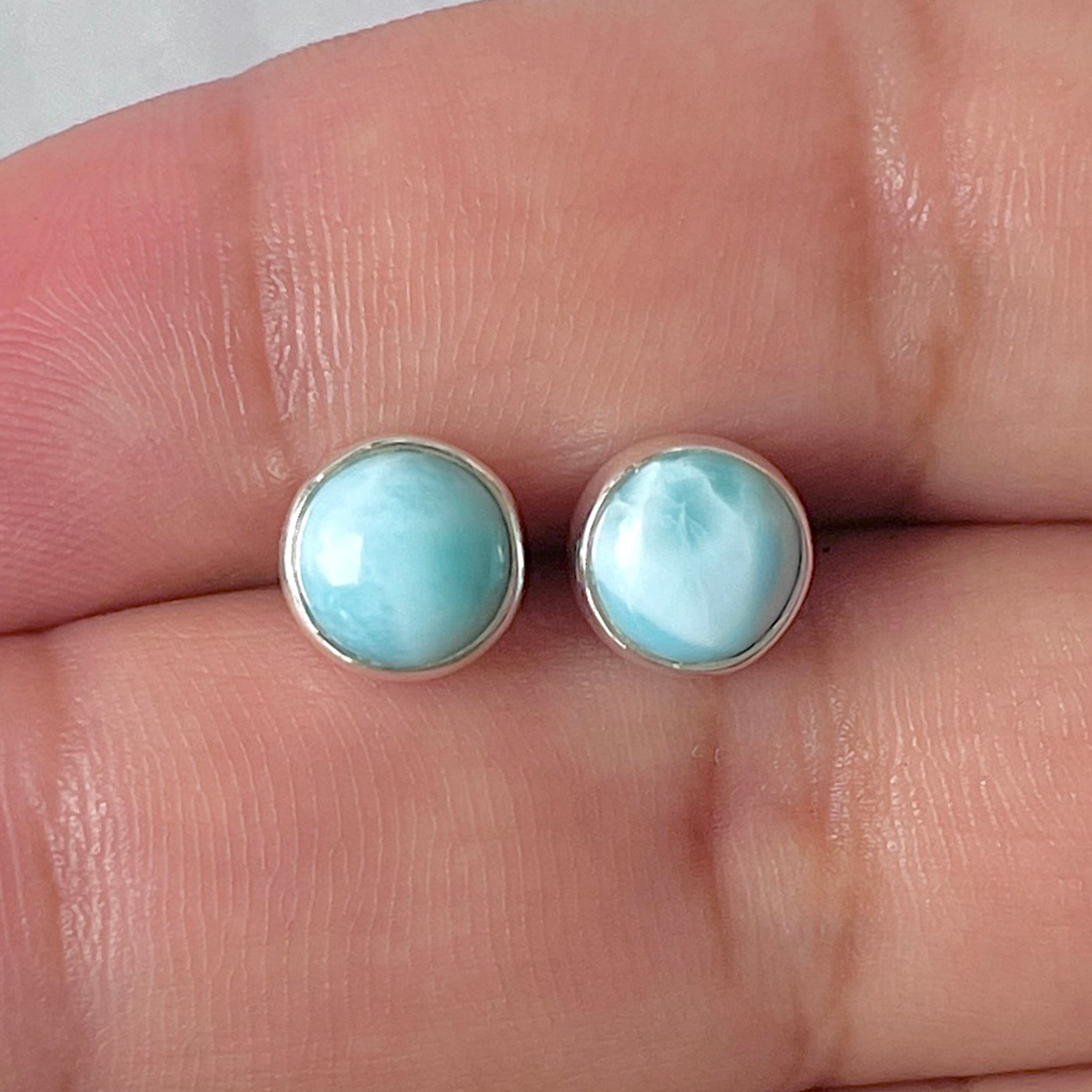 Larimar Stud Earring-(LAR-E-2925.)