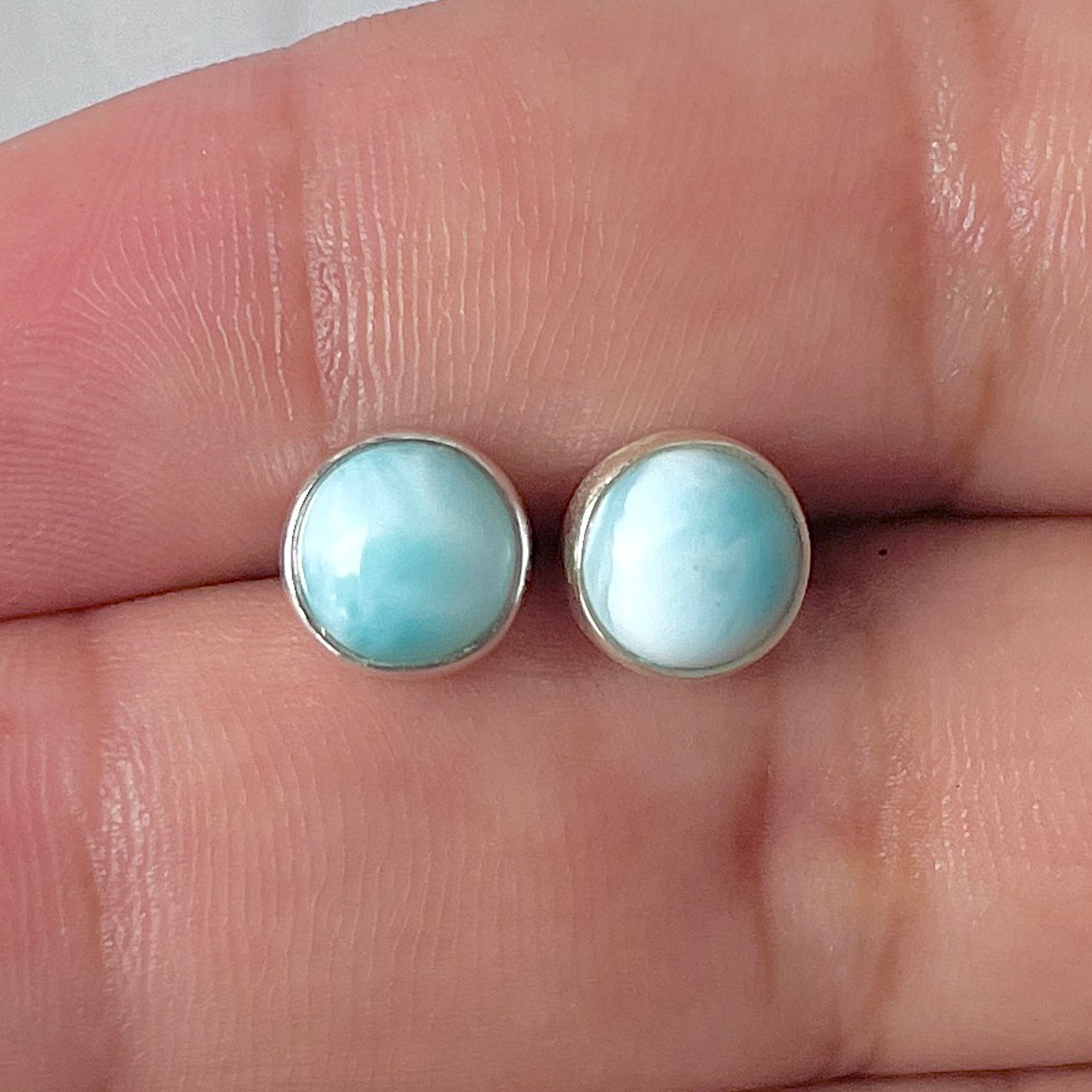 Larimar Stud Earring-(LAR-E-2926.)