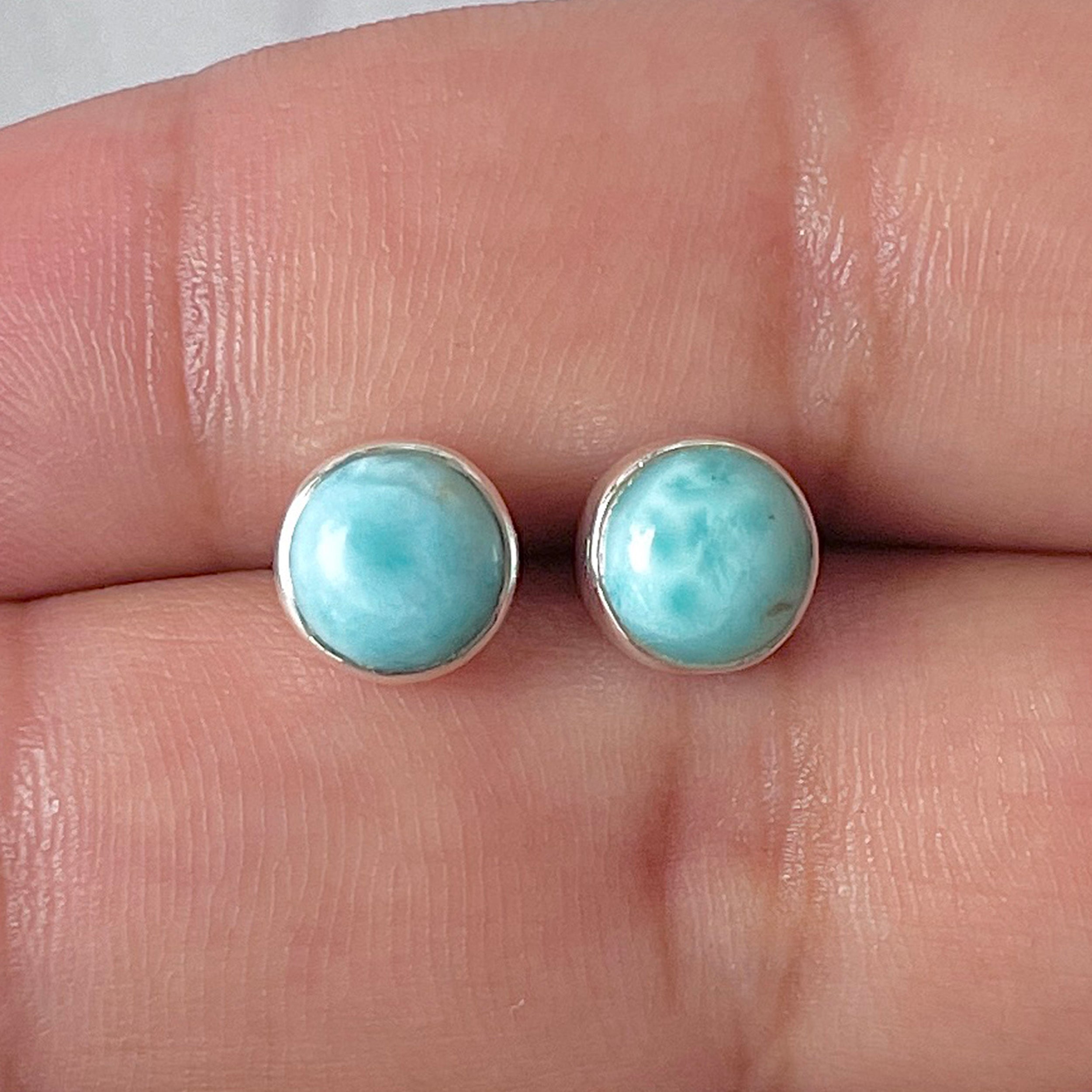 Larimar Stud Earring-(LAR-E-2928.)