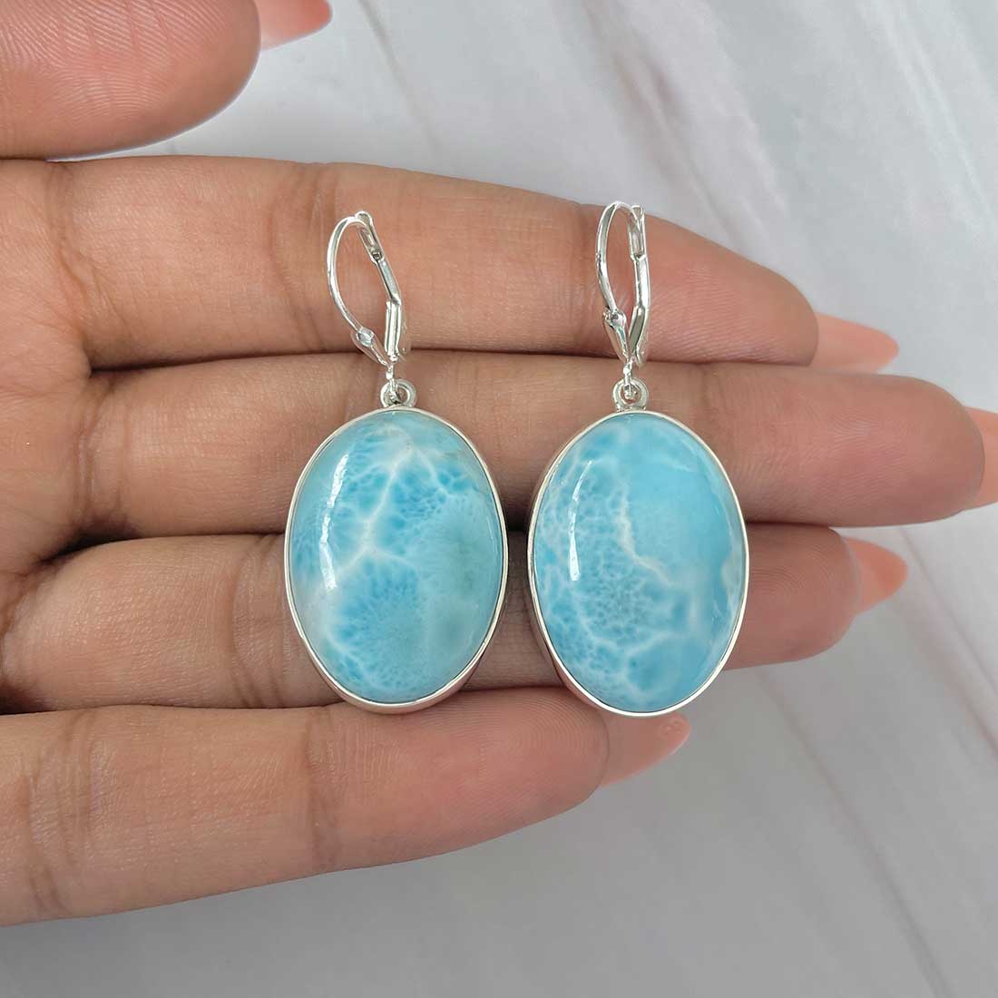 Larimar Earring-(LAR-E-293.)