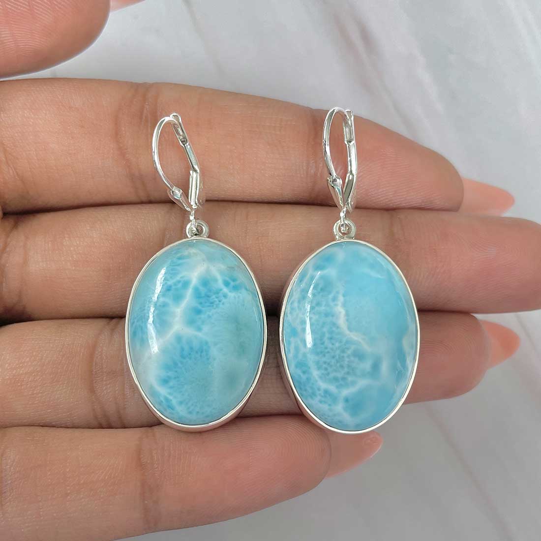 Larimar Earring-(LAR-E-293.)