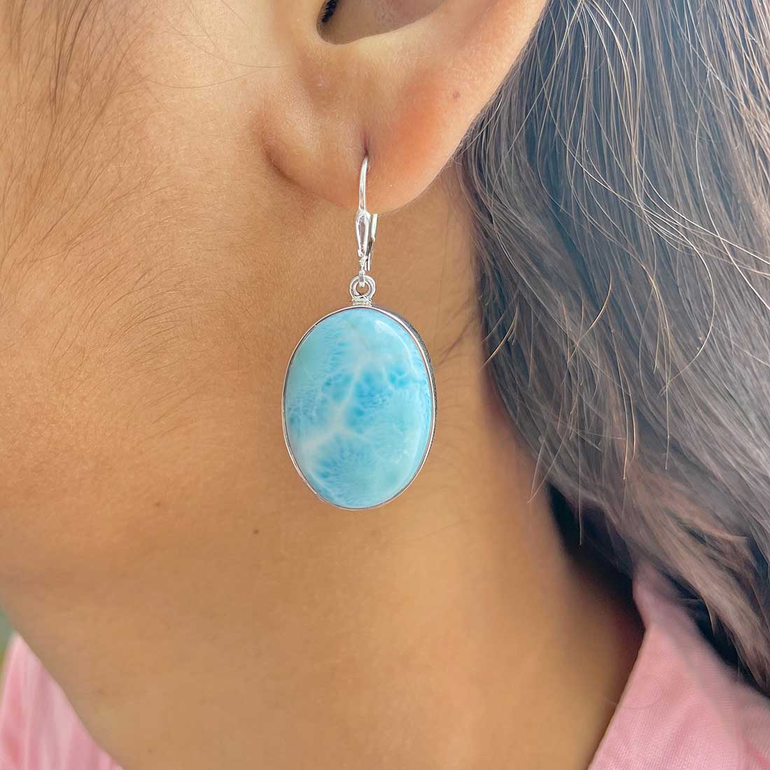 Larimar Earring-(LAR-E-293.)