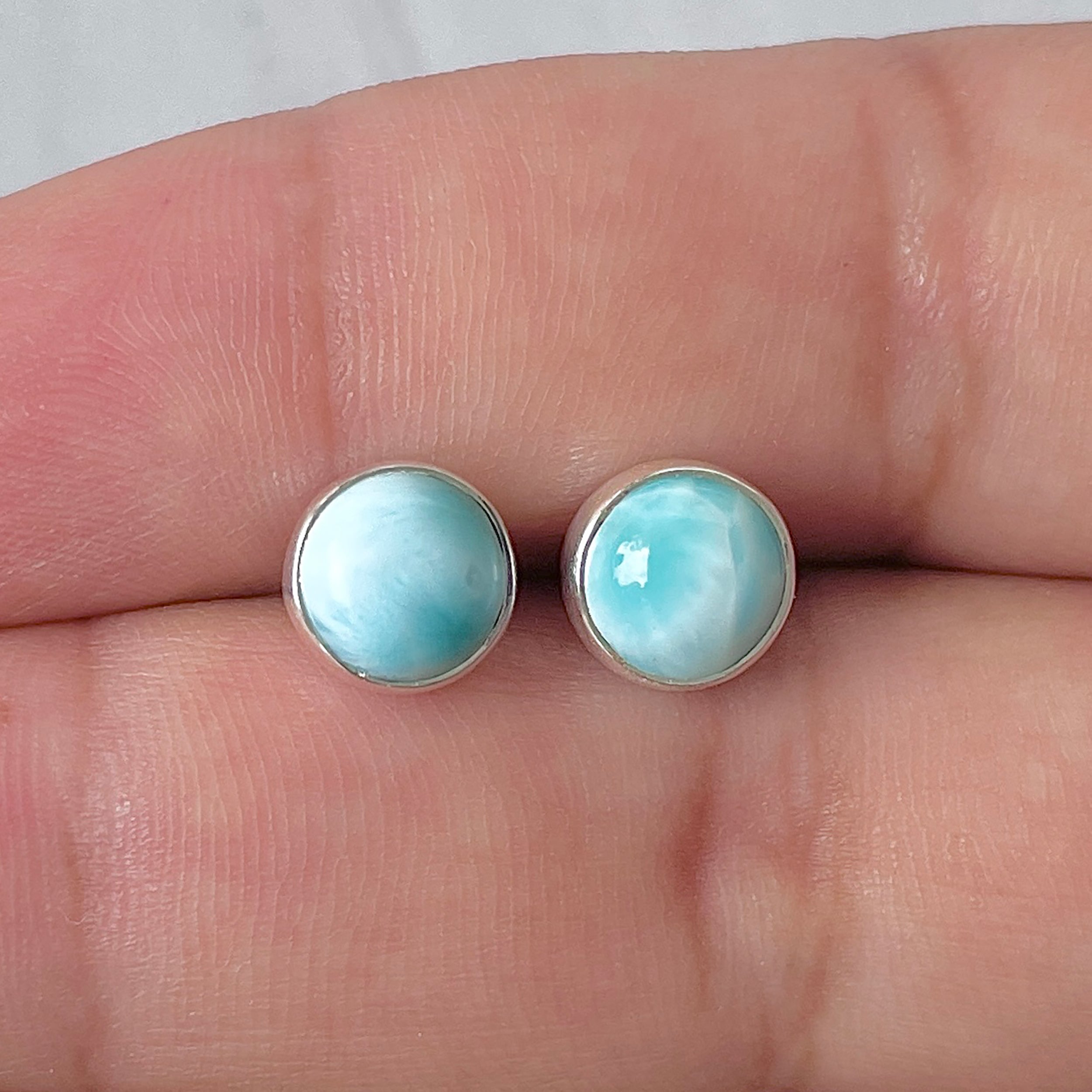 Larimar Stud Earring-(LAR-E-2932.)