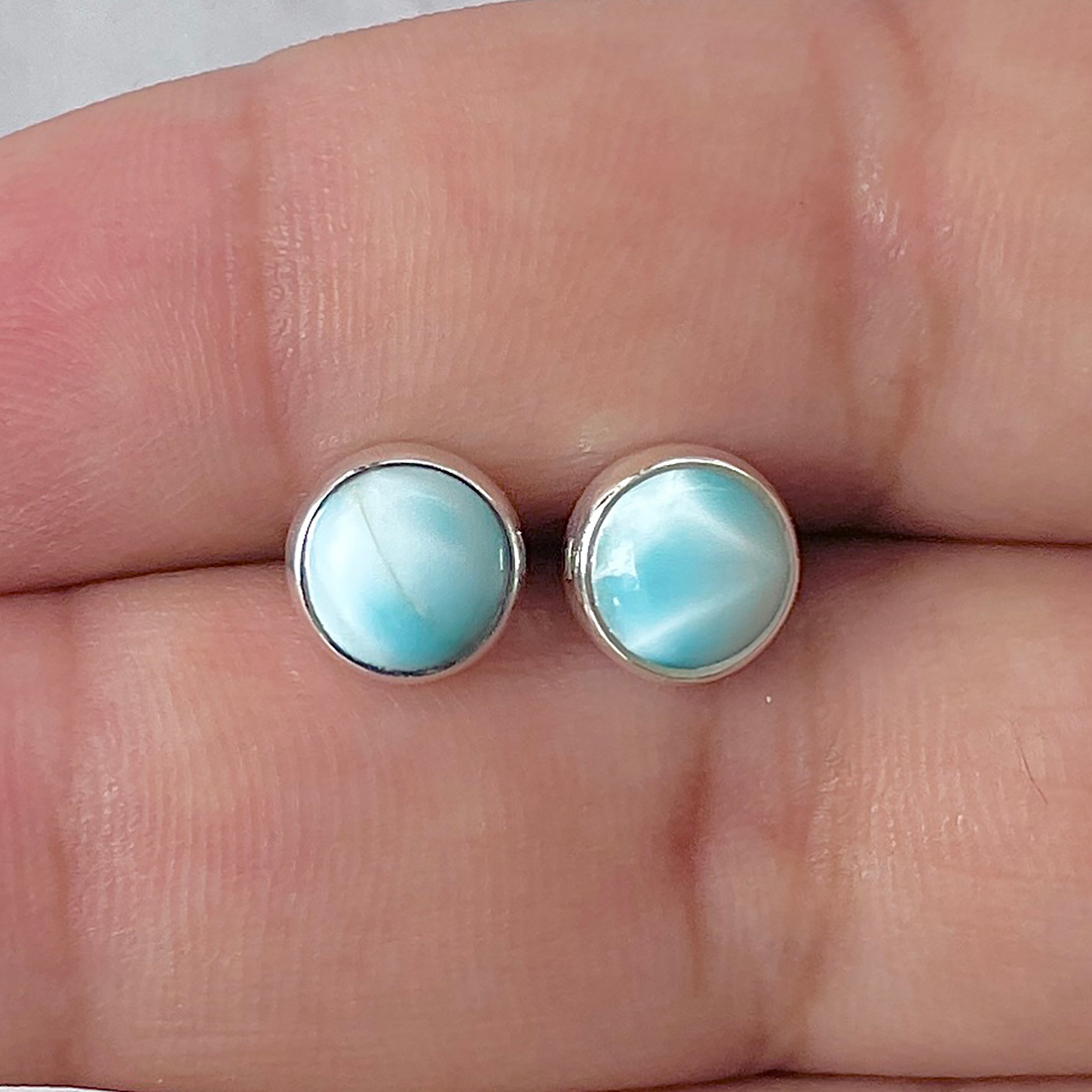 Larimar Stud Earring-(LAR-E-2935.)