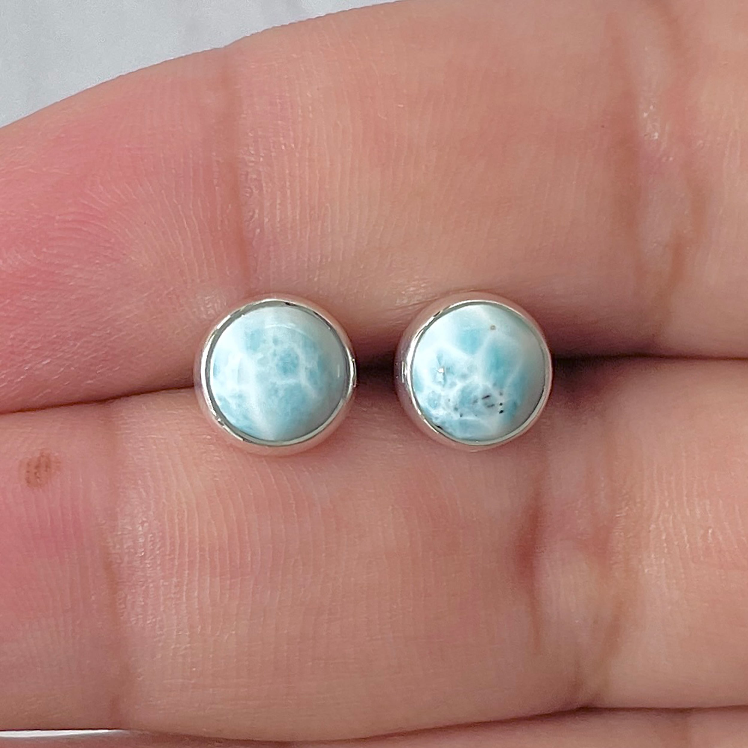 Larimar Stud Earring-(LAR-E-2936.)