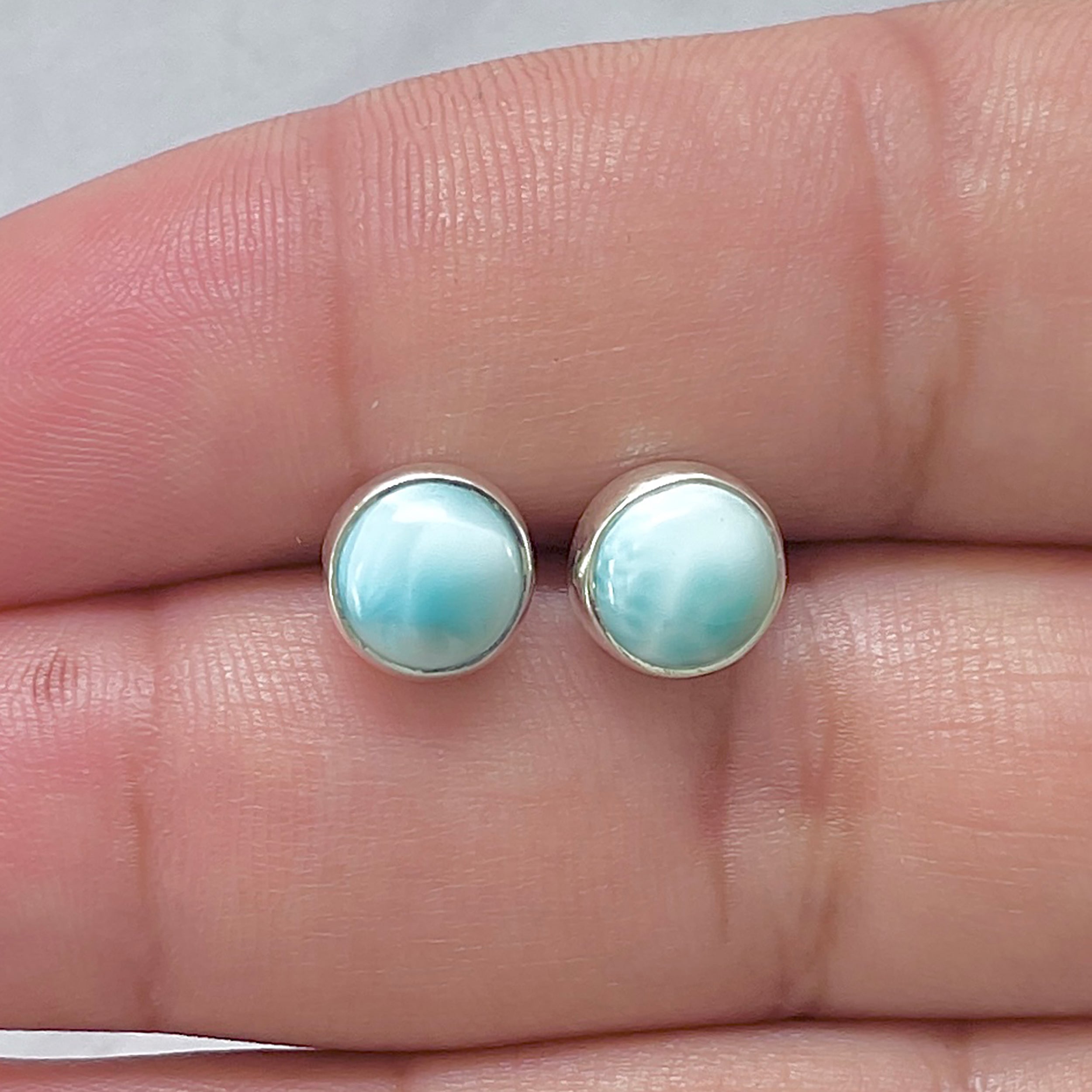 Larimar Stud Earring-(LAR-E-2943.)