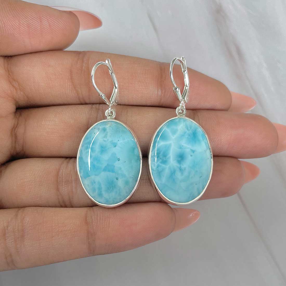Larimar Earring-(LAR-E-295.)