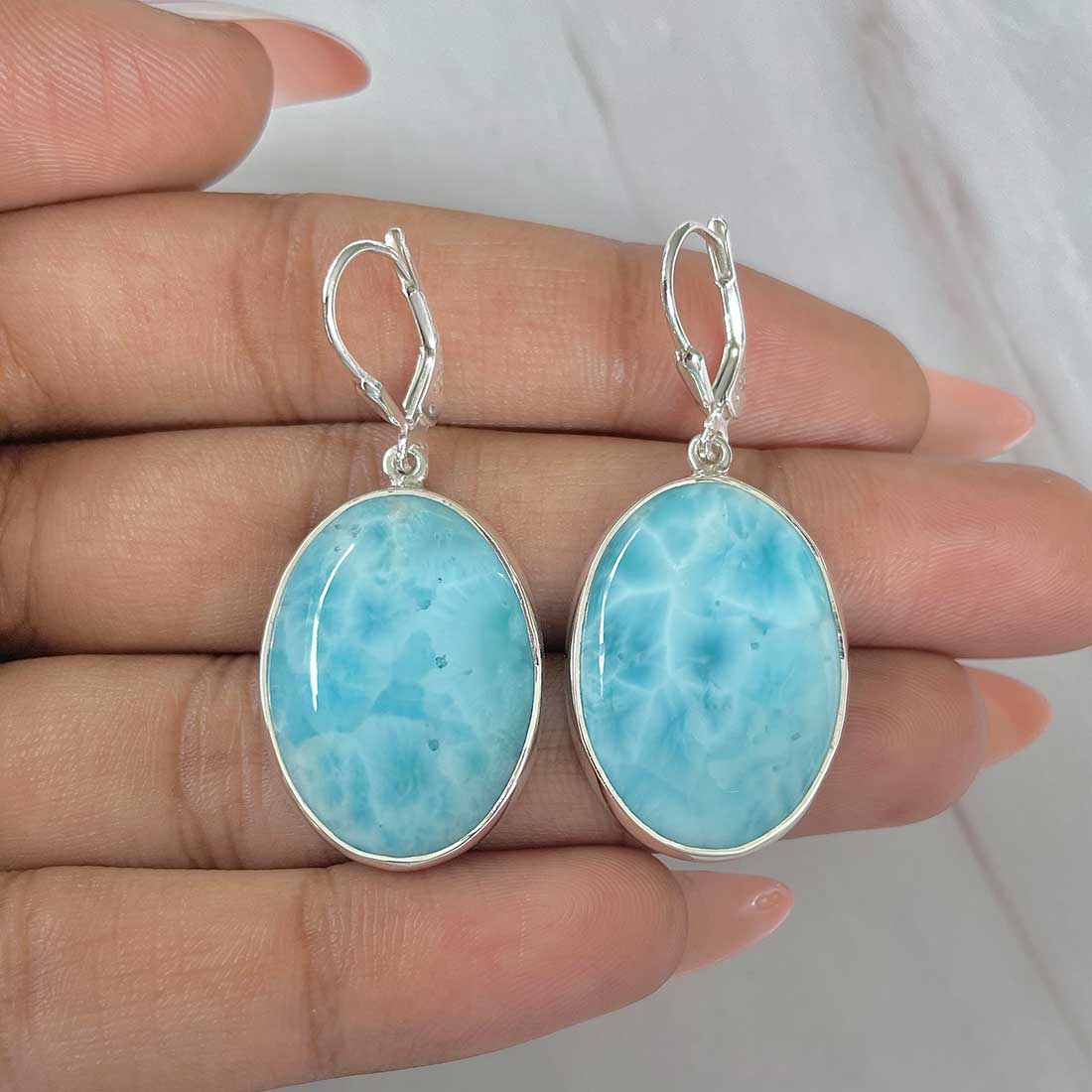Larimar Earring-(LAR-E-295.)