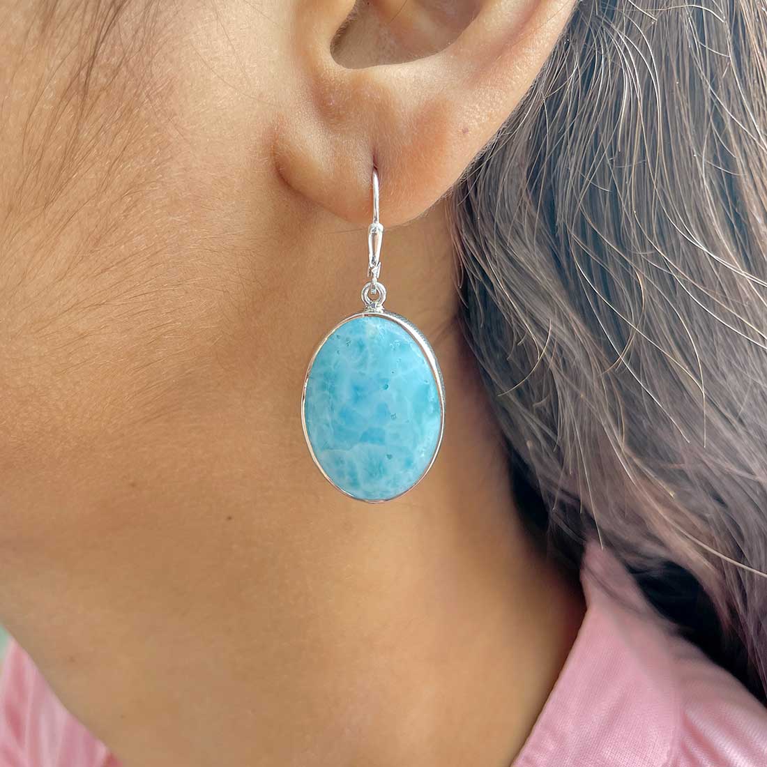 Larimar Earring-(LAR-E-295.)