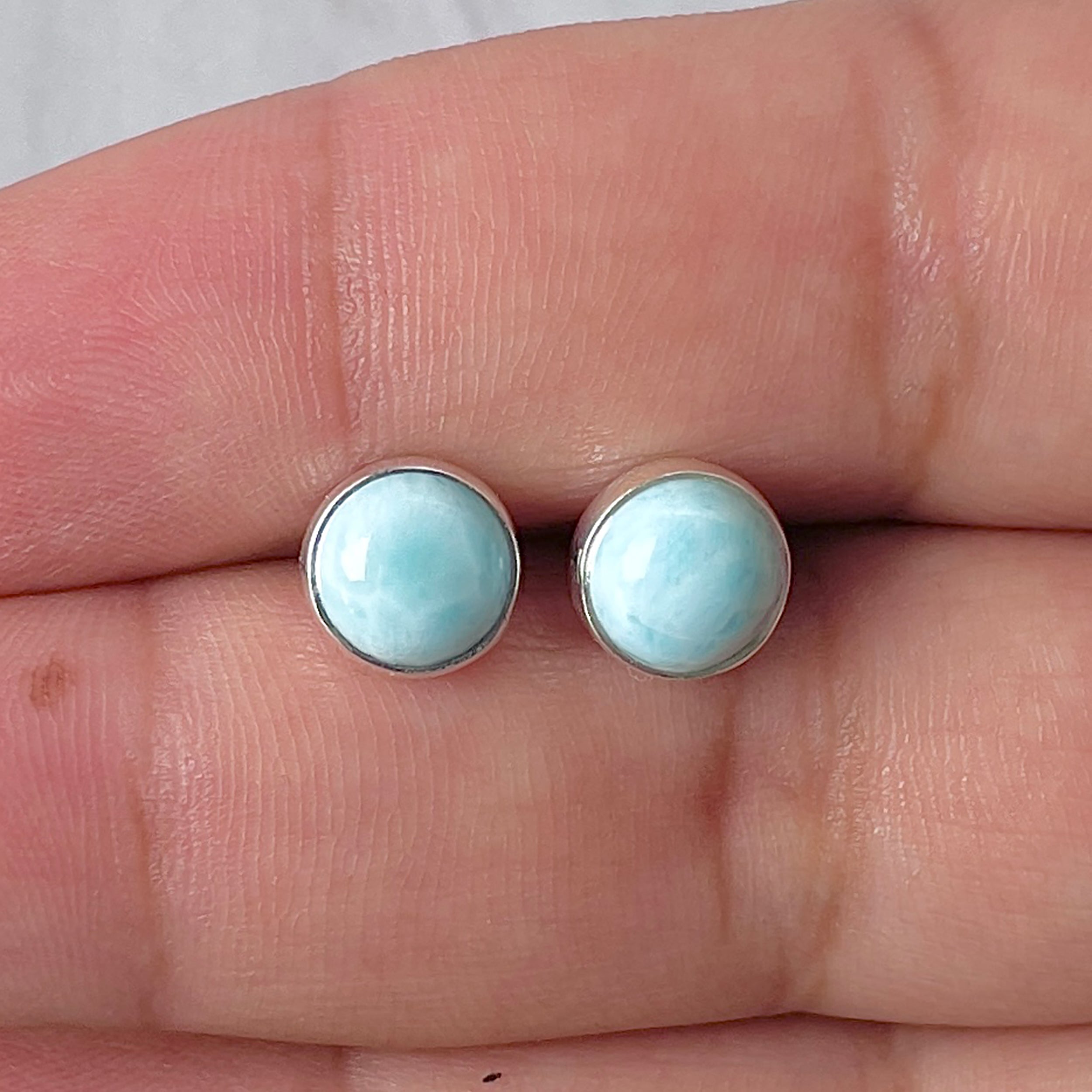 Larimar Stud Earring-(LAR-E-2952.)