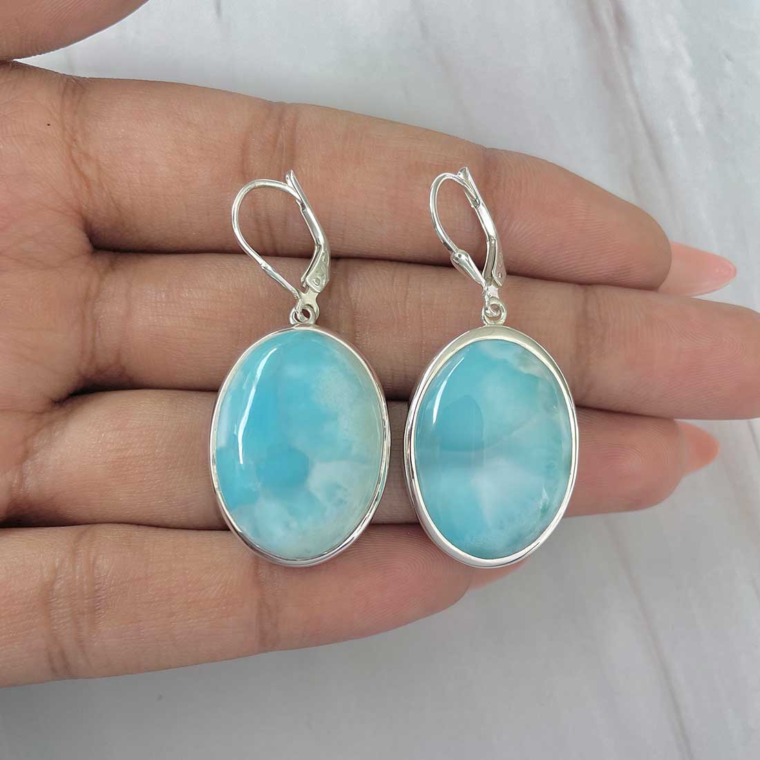 Larimar Earring-(LAR-E-296.)