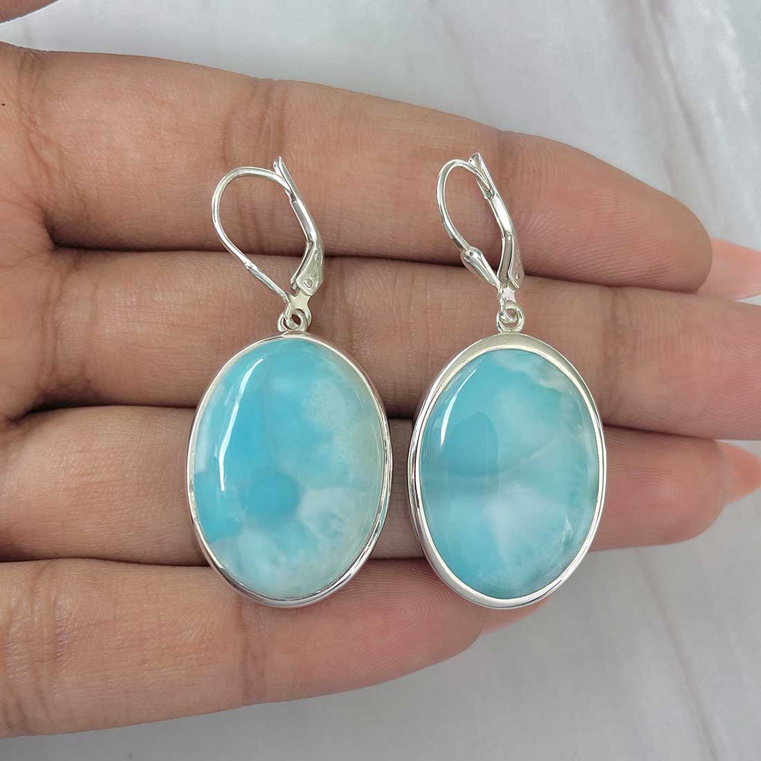 Larimar Earring-(LAR-E-296.)