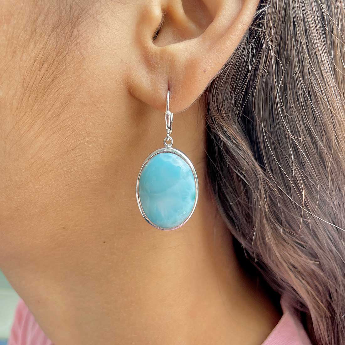 Larimar Earring-(LAR-E-296.)