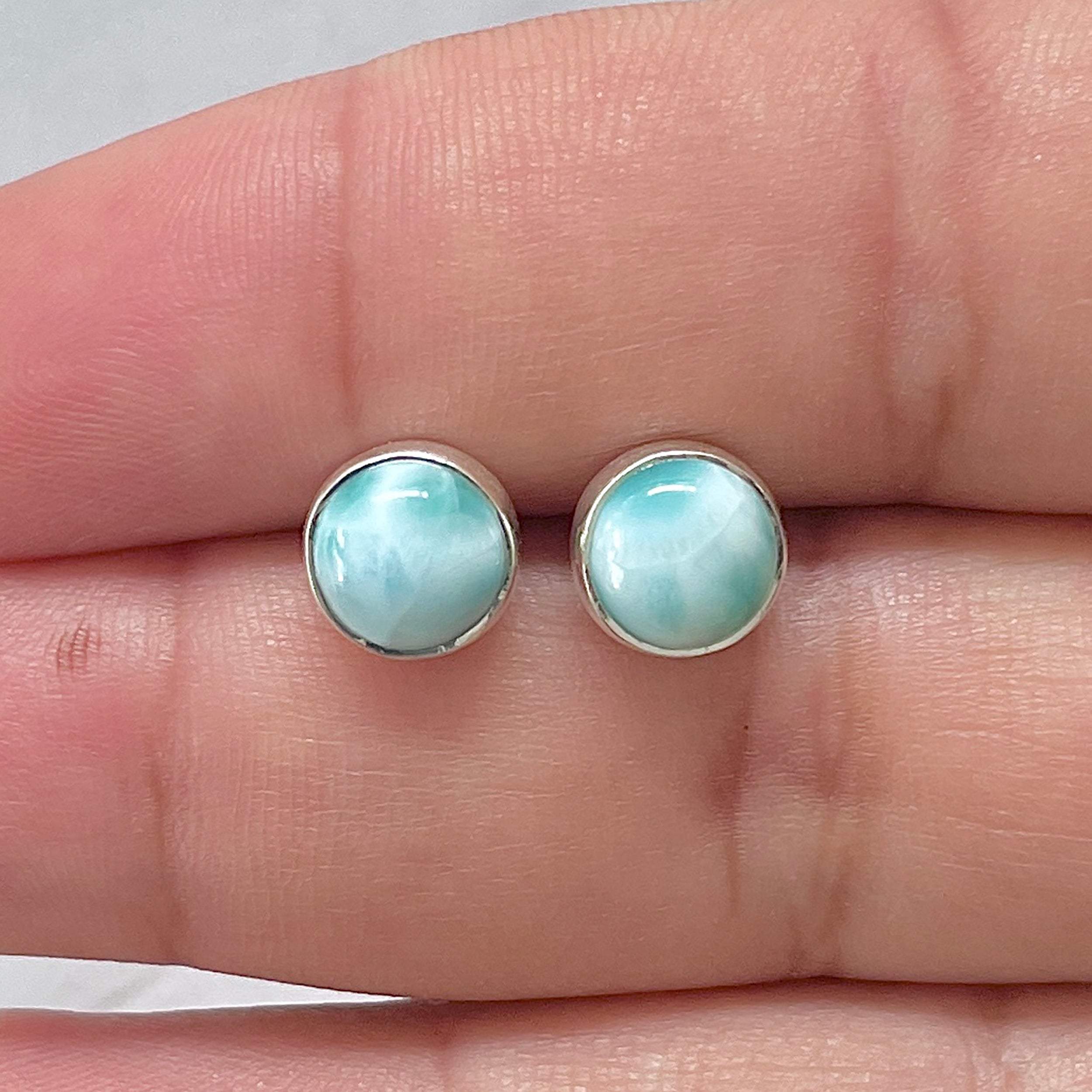 Larimar Stud Earring-(LAR-E-2963.)
