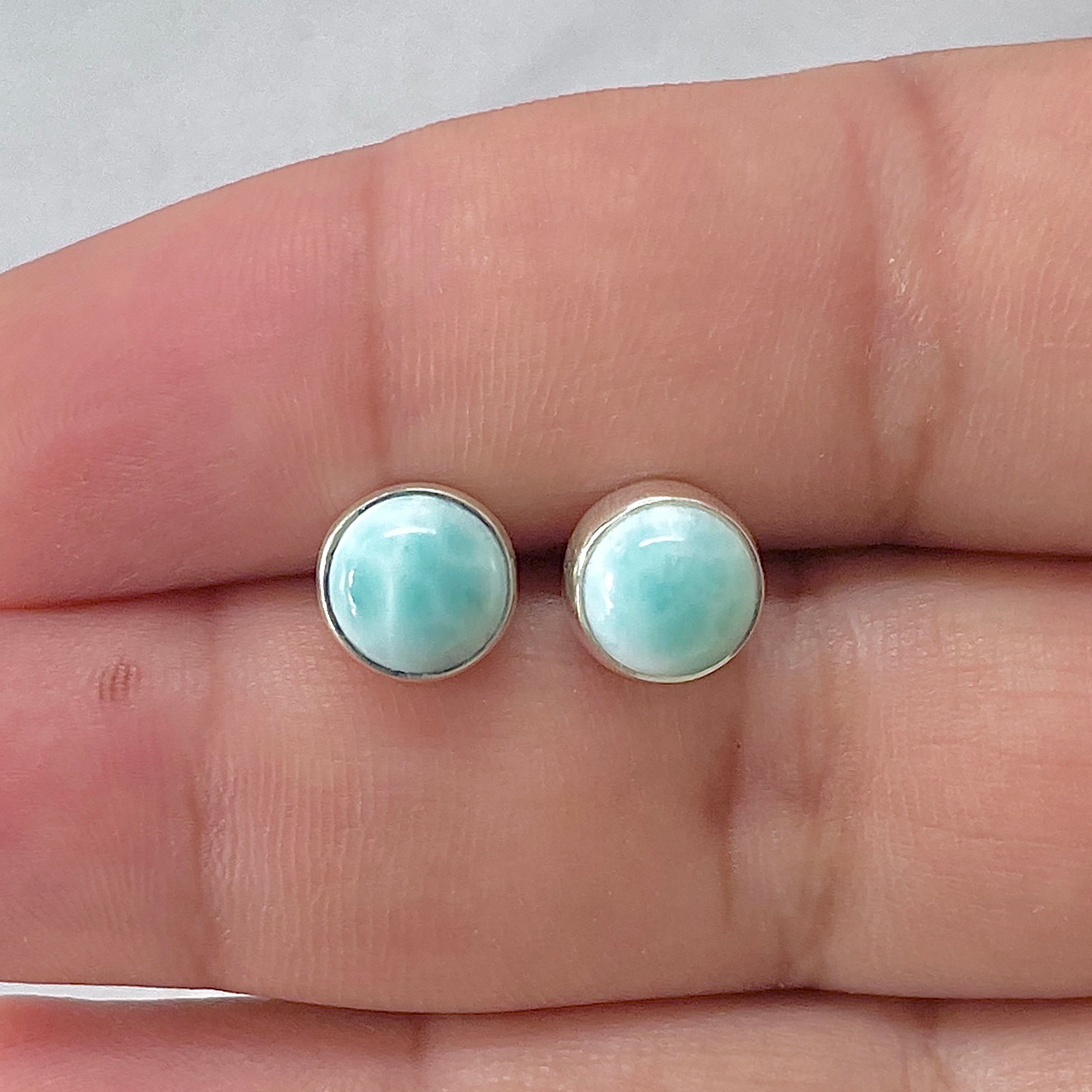 Larimar Stud Earring-(LAR-E-2964.)