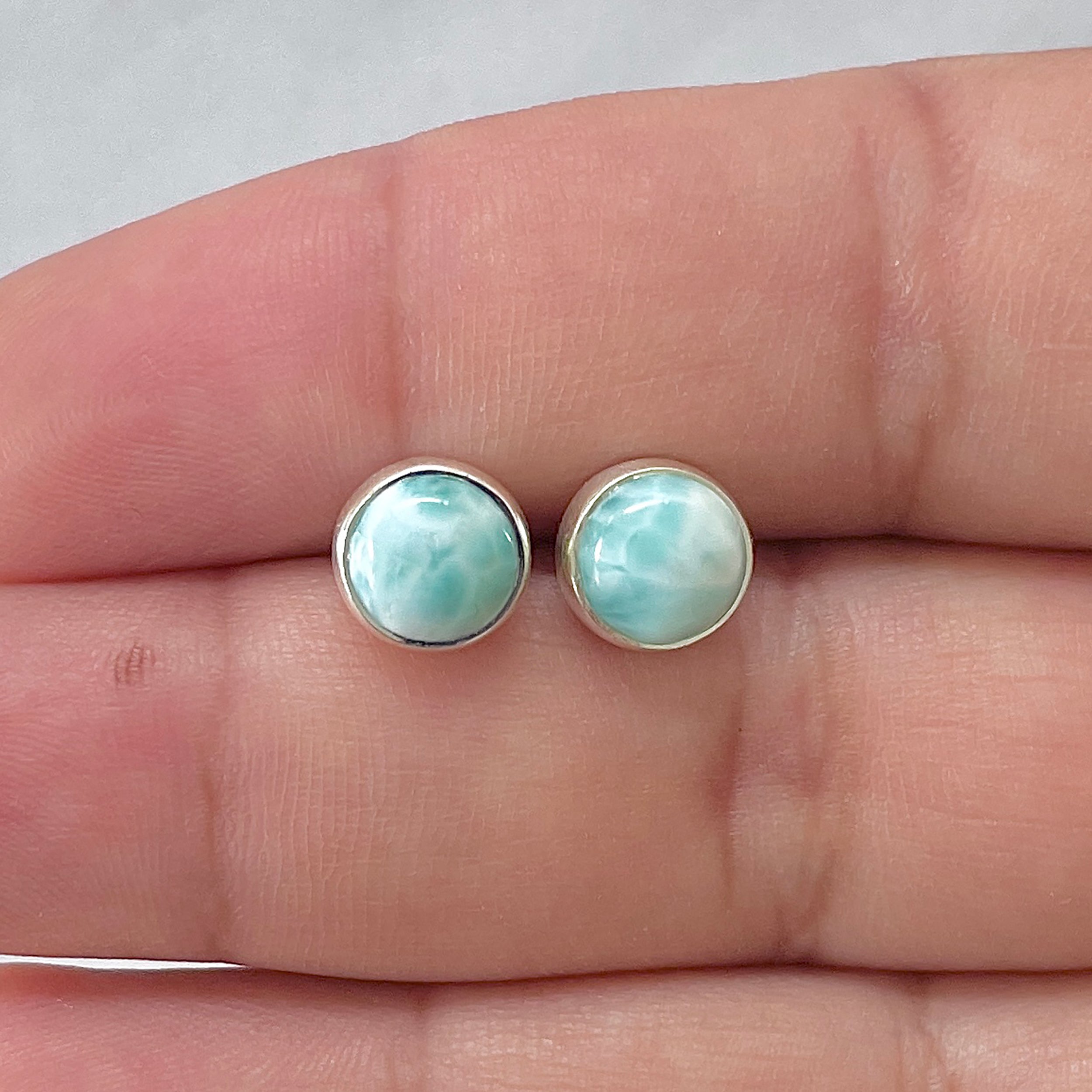 Larimar Stud Earring-(LAR-E-2965.)