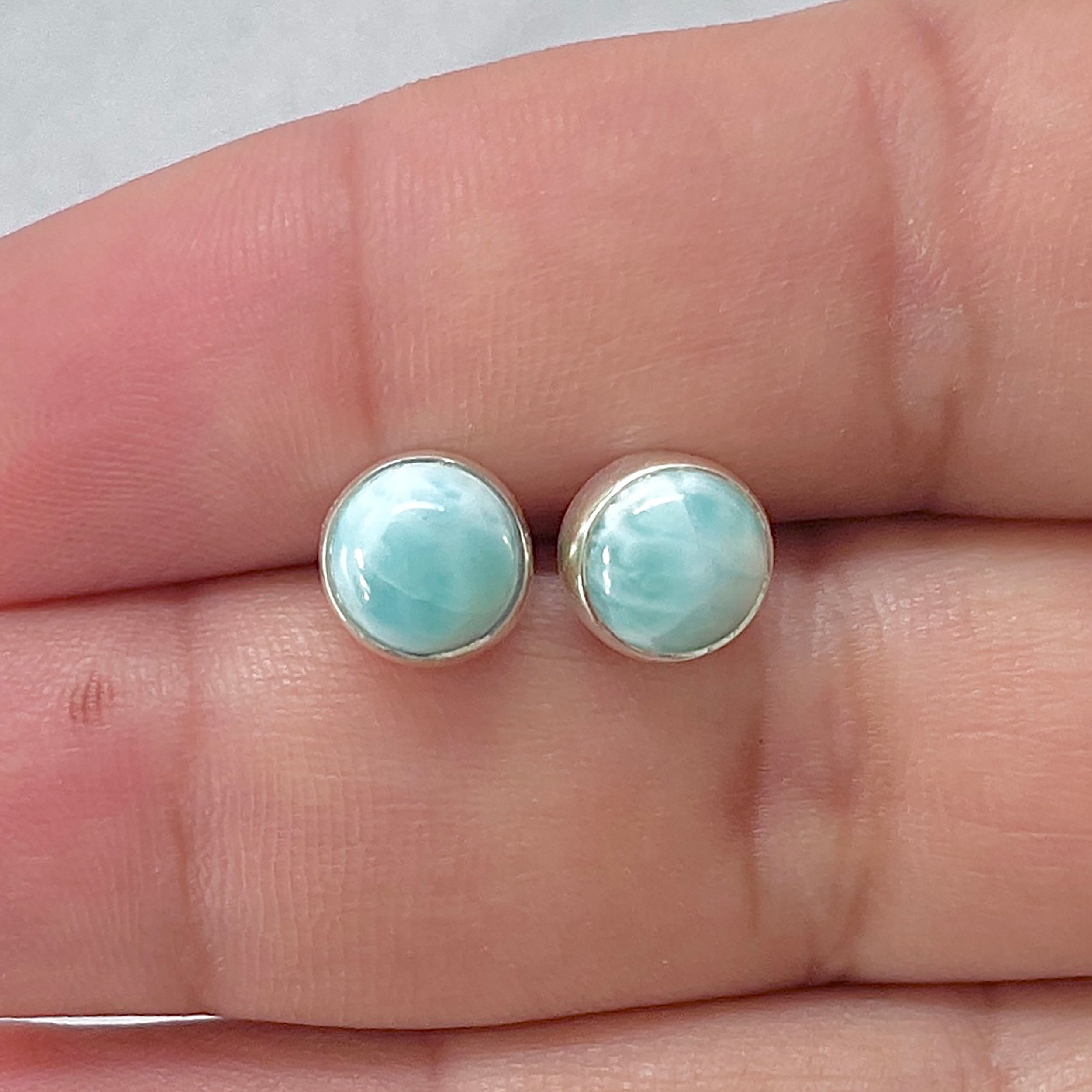 Larimar Stud Earring-(LAR-E-2966.)