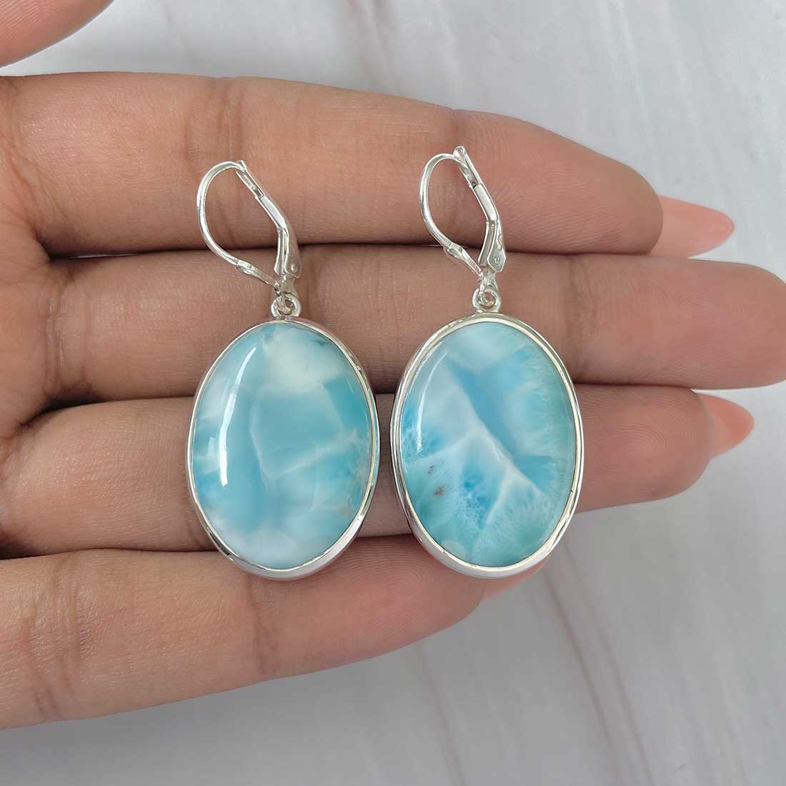 Larimar Earring-(LAR-E-297.)