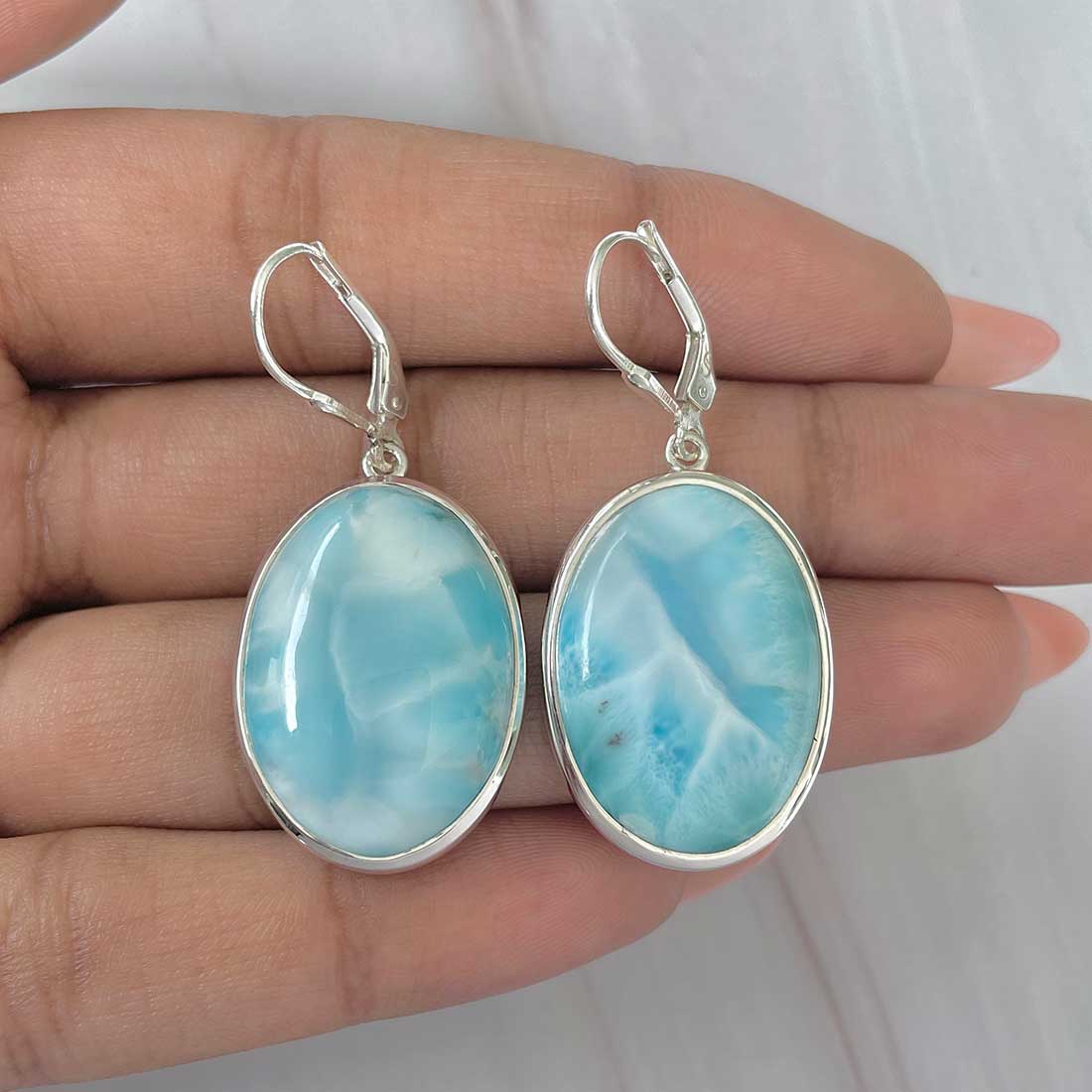 Larimar Earring-(LAR-E-297.)