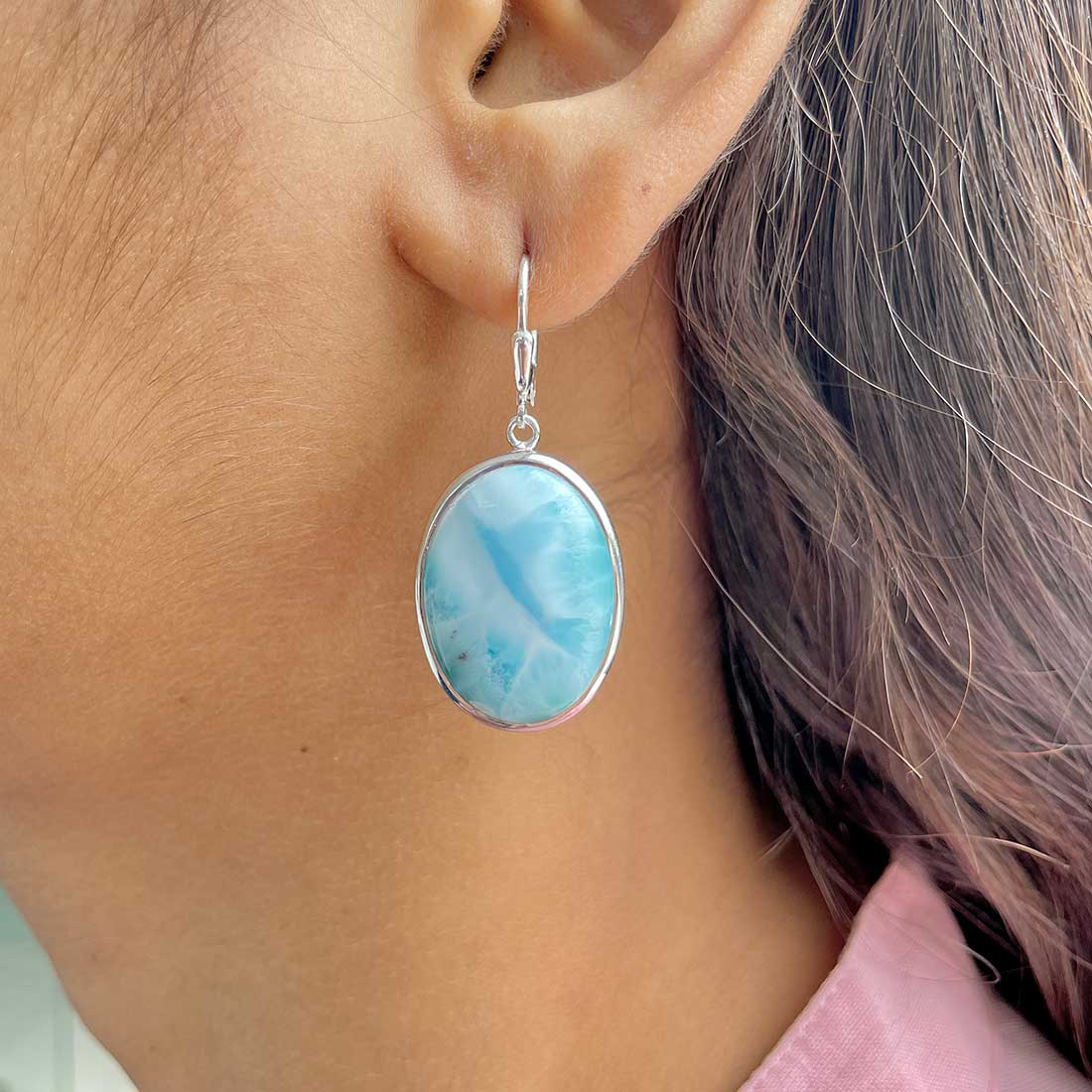 Larimar Earring-(LAR-E-297.)