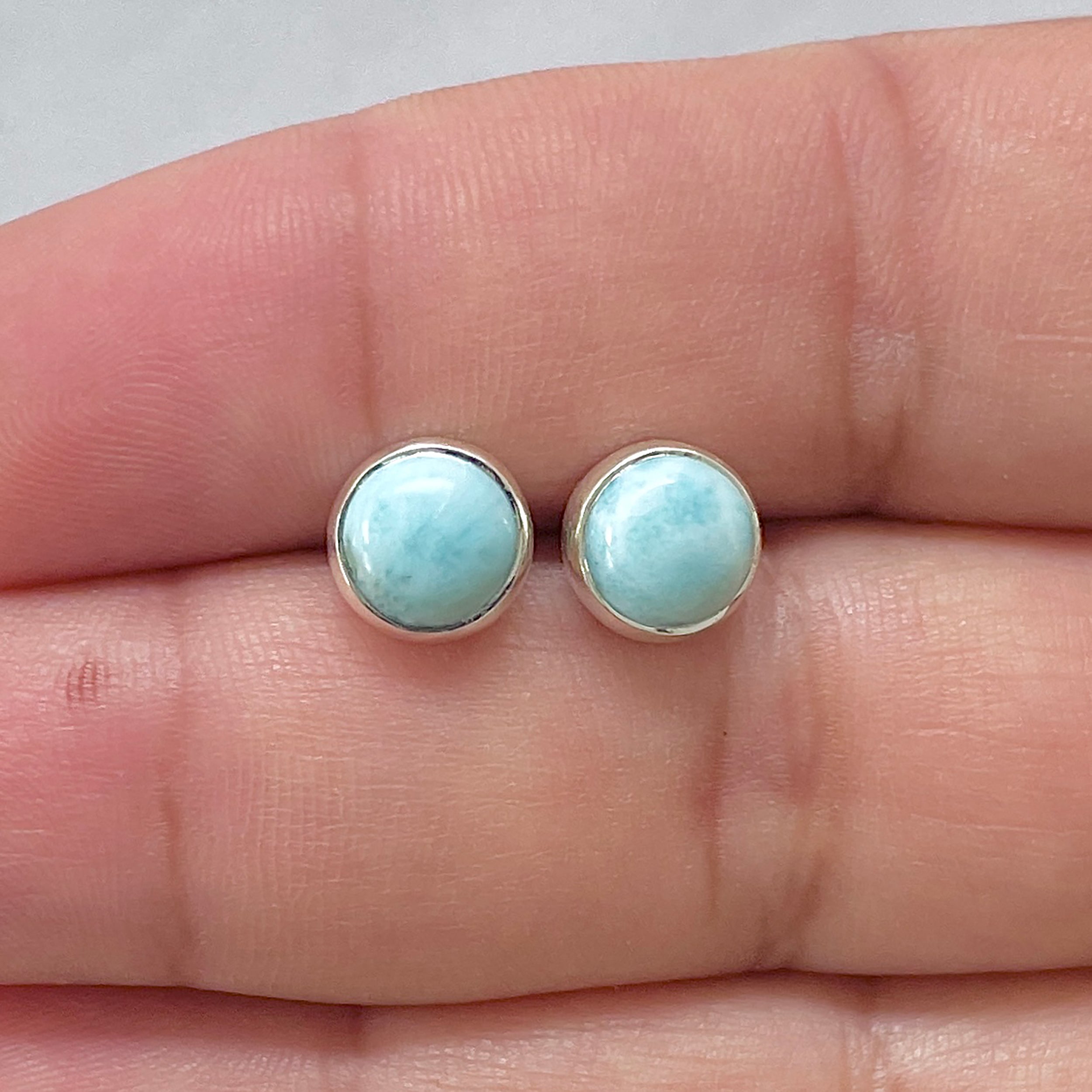 Larimar Stud Earring-(LAR-E-2976.)