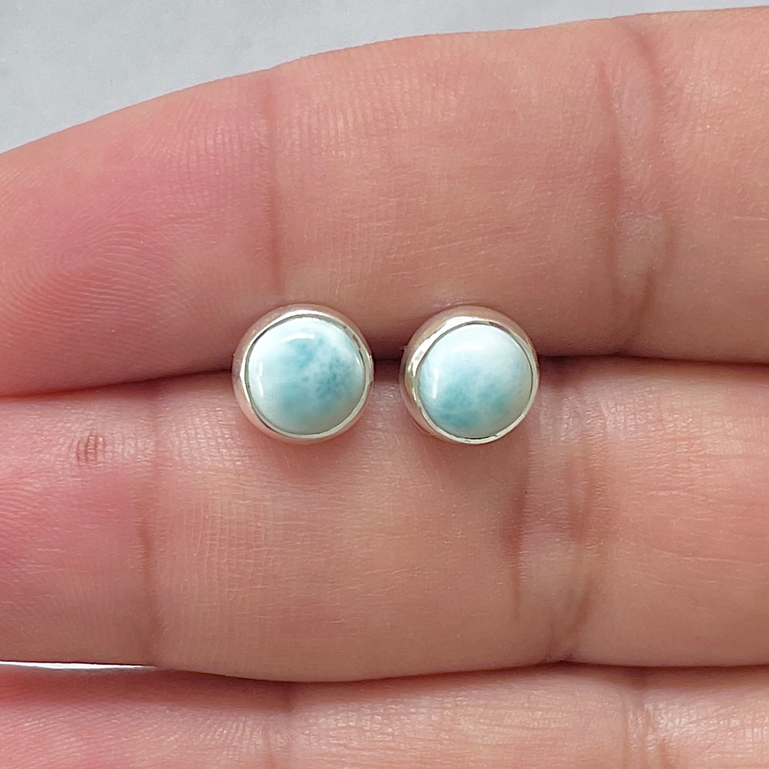 Larimar Stud Earring-(LAR-E-2977.)