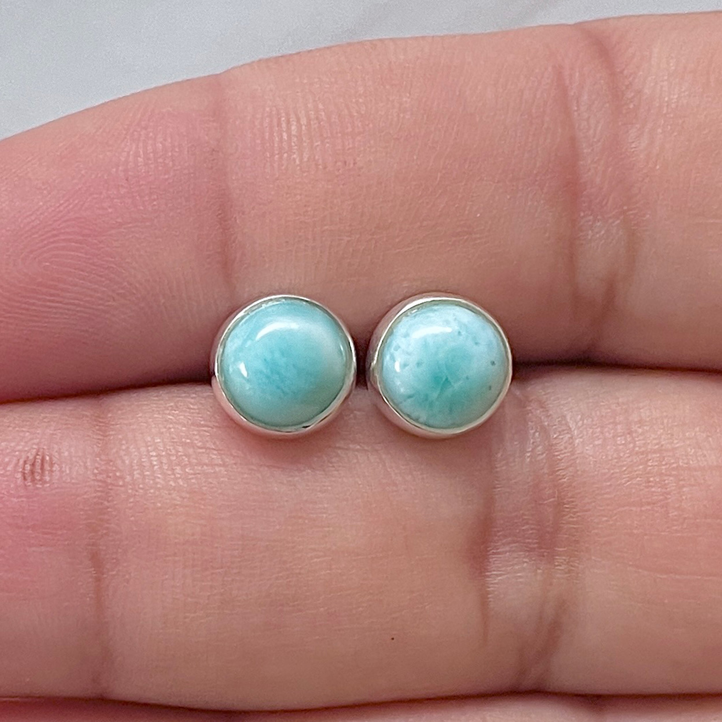 Larimar Stud Earring-(LAR-E-2978.)