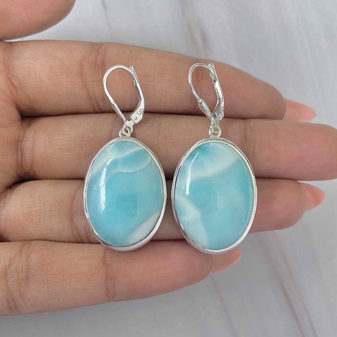 Larimar Earring-(LAR-E-298.)