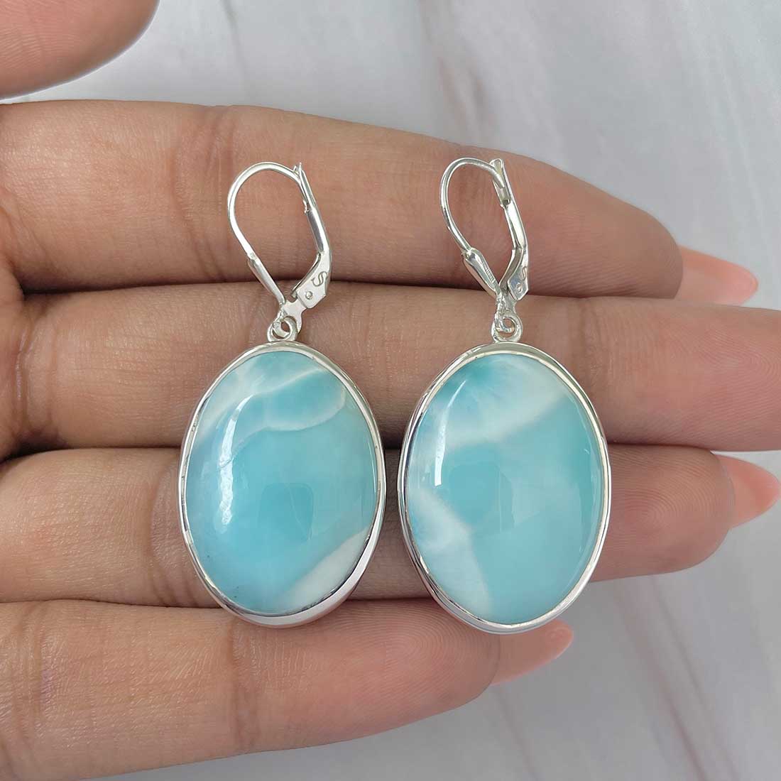 Larimar Earring-(LAR-E-298.)